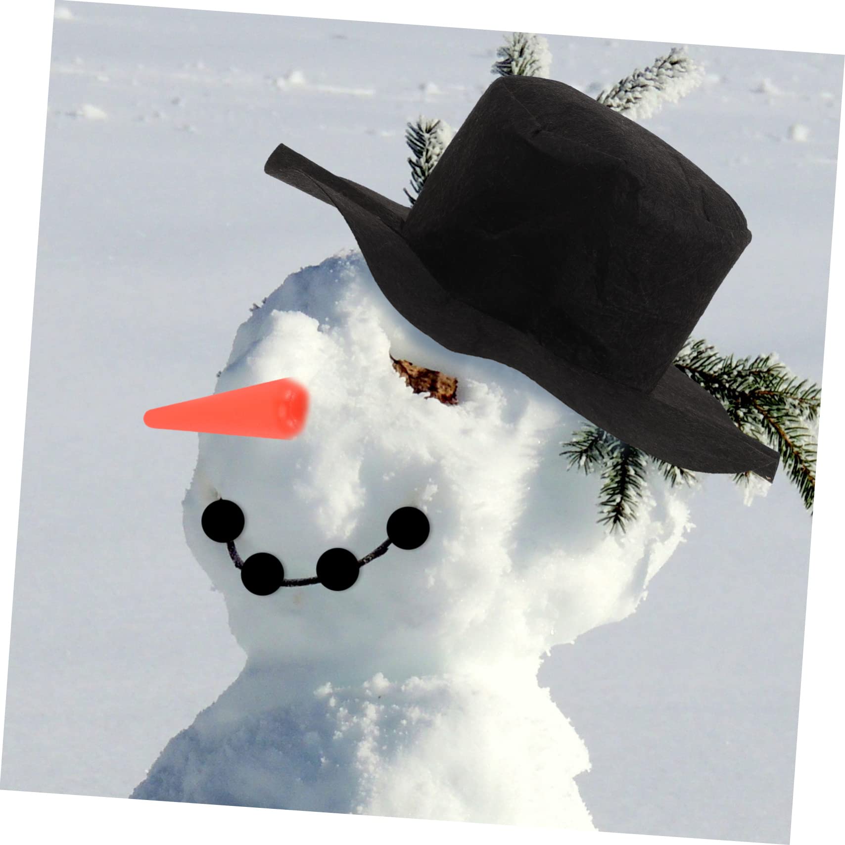 PRETYZOOM 3 Sätze schneemann DIY Material Weihnachtsexplosionen im Freien Schneemann, der Stütze verziert Schneemann-Hut Schneemann-Dekorationswerkzeug Schneemann Macht Requisiten hölzern