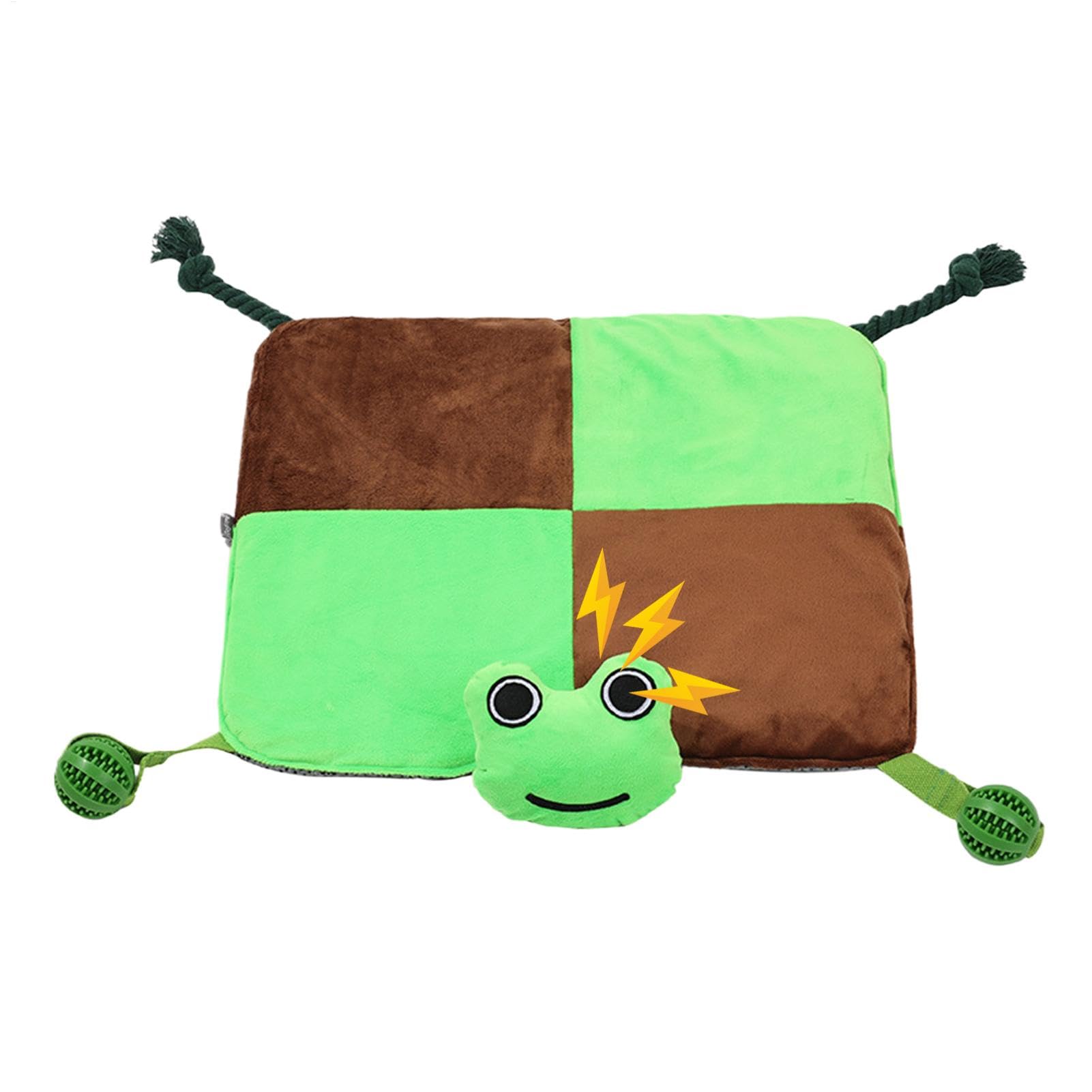 Dog Activity Mat, Interactive Puppy Play Gym, Boredom-Reducing Sensory Carpet with Squeaky Toys, 18.5x18.5inches Engaging Activity Center for Small and Large Dogs