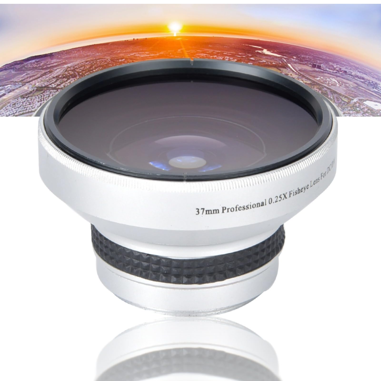 Obiettivo aggiuntivo da 37 mm 0,25 x super fisheye, per riprese ravvicinate macro, realizzato in lega di alluminio in vetro ottico, adatto per obiettivi di fotocamere calibro 37 mm