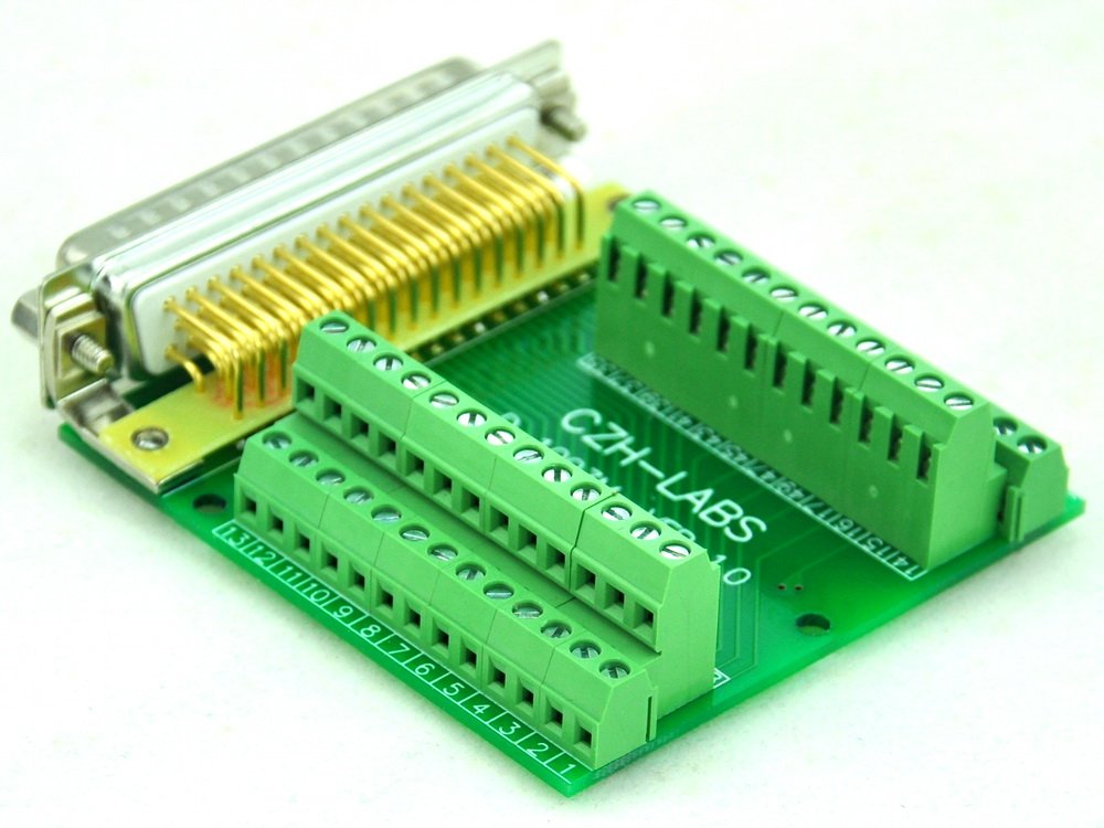 CZH-LABS Placa de ruptura delgada de ángulo recto D'sub Header, módulo de conector DSUB del bloque de terminales (DB15HD macho)