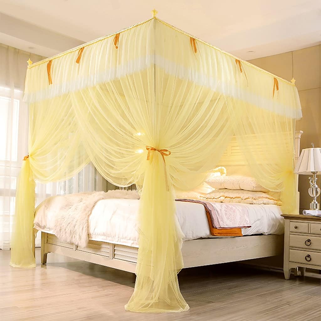 GJMSSMY bed tent，Mosquito Net Bed Canopy for Girls Adults Teen Toddlers - 4 Corner Post Decoration Curtain for Size Bed Bedroom Decor