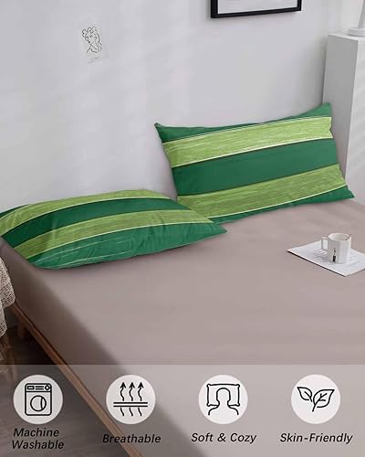 Miniatura 4 de Fundas de almohada de tamaño King de color verde degradado, fundas de almohada suaves para cama, fundas de almohada decorativas de lujo, funda de