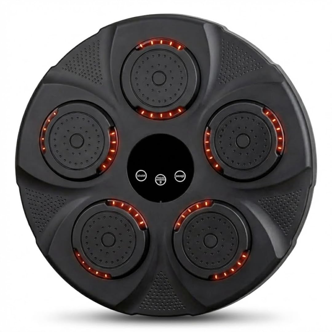 drumstone 𝟏𝟓-𝐘𝐞𝐚𝐫𝐬 𝐖𝐚𝐫𝐫𝐚𝐧𝐭𝐲 interactive led music boxing machine wall mounted punch reaction trainer with bluetooth speaker usb rechargeable for home workout cardio boxing fun training