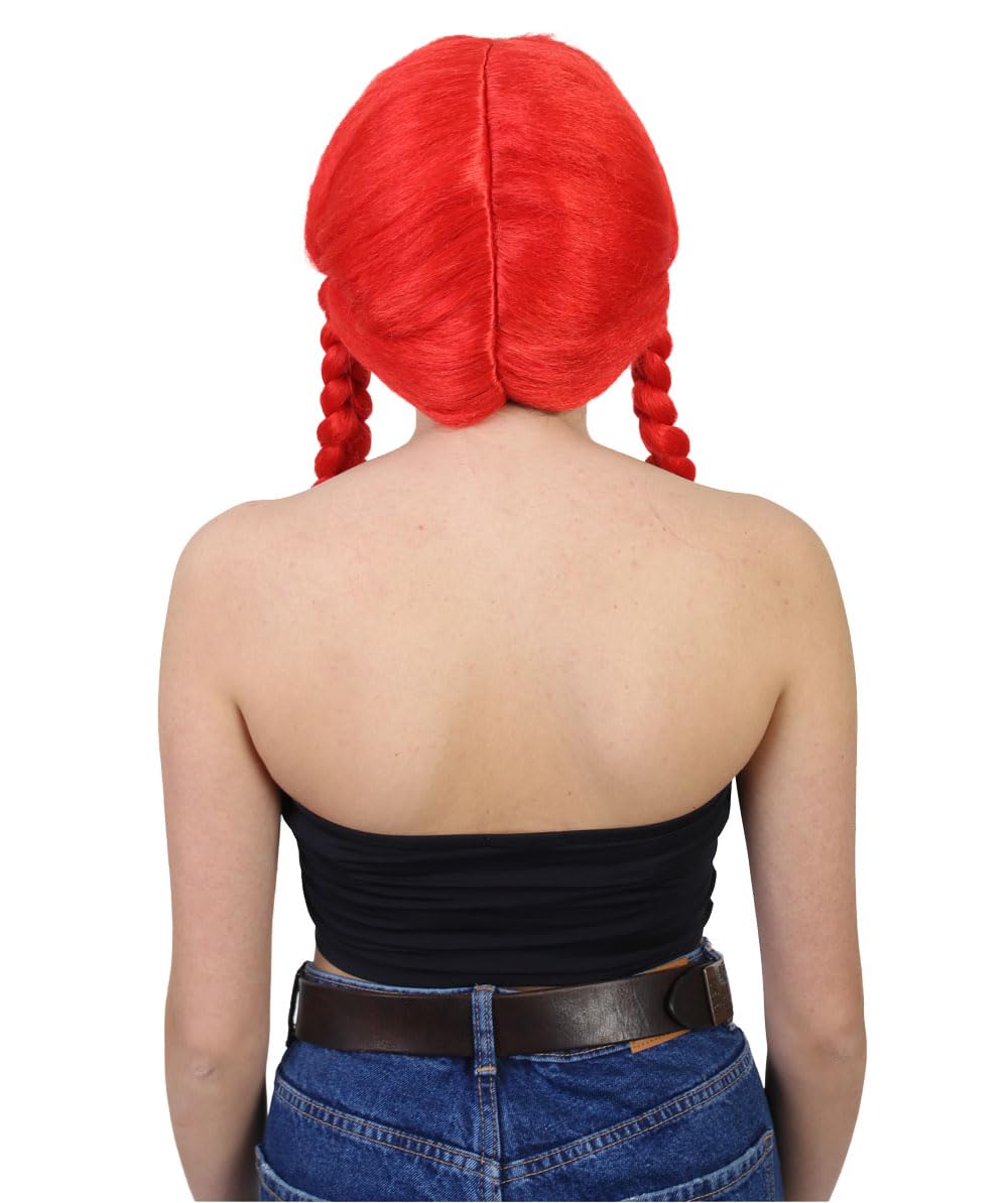 HPO Womens Farm Girl Medium Red Wig, Long - Image 3