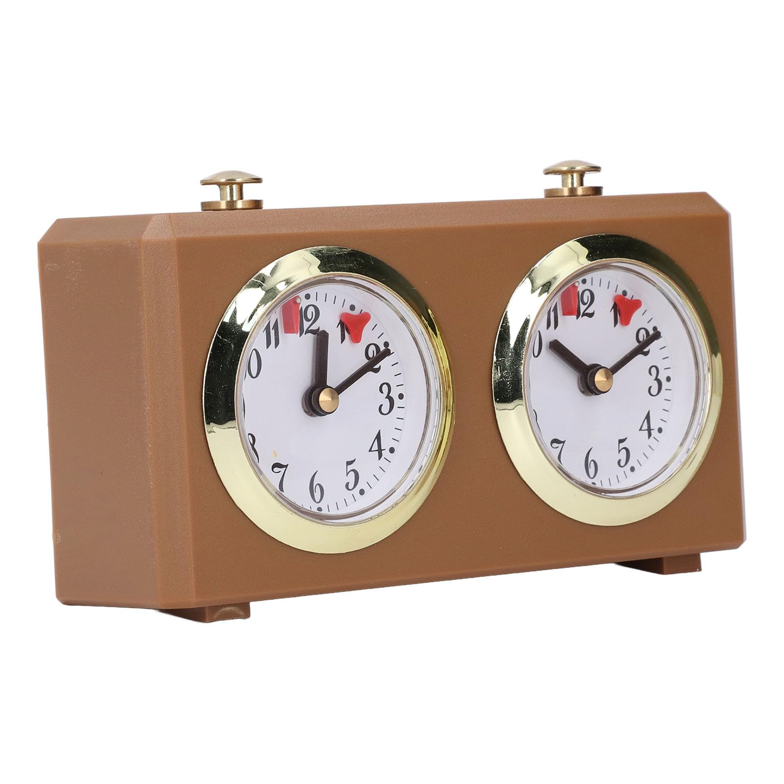Alomejor Reloj de Ajedrez Digital Profesional Retro, Temporizador de Ajedrez Mecánico para Partidos, Temporizador Portátil para Instituciones de Entrenamiento (Broncearse)