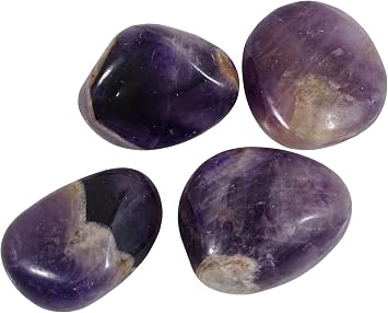 HARMONIZE Amethyst Stone Tumbled Assorted Size Natural Reiki Healing Stones- 4 Pieces