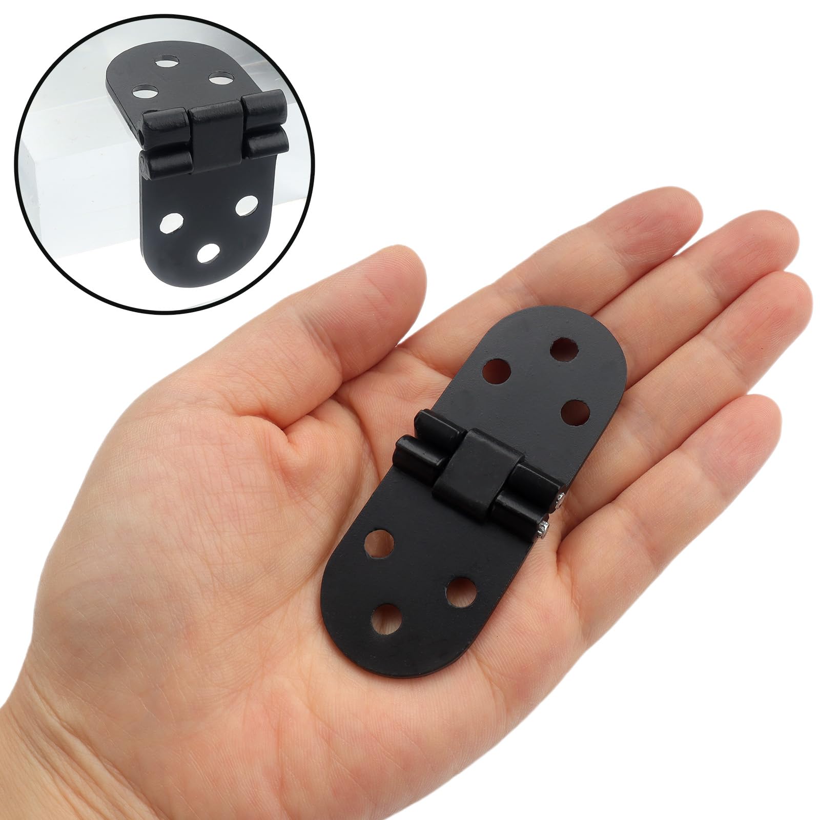 Roellgs 4 Pieces Folding Flap Hinges, Folding Table Butler Tray Flap Hinges, Stainless Steel with Screws for Cabinet Furniture (Black) - Image 3