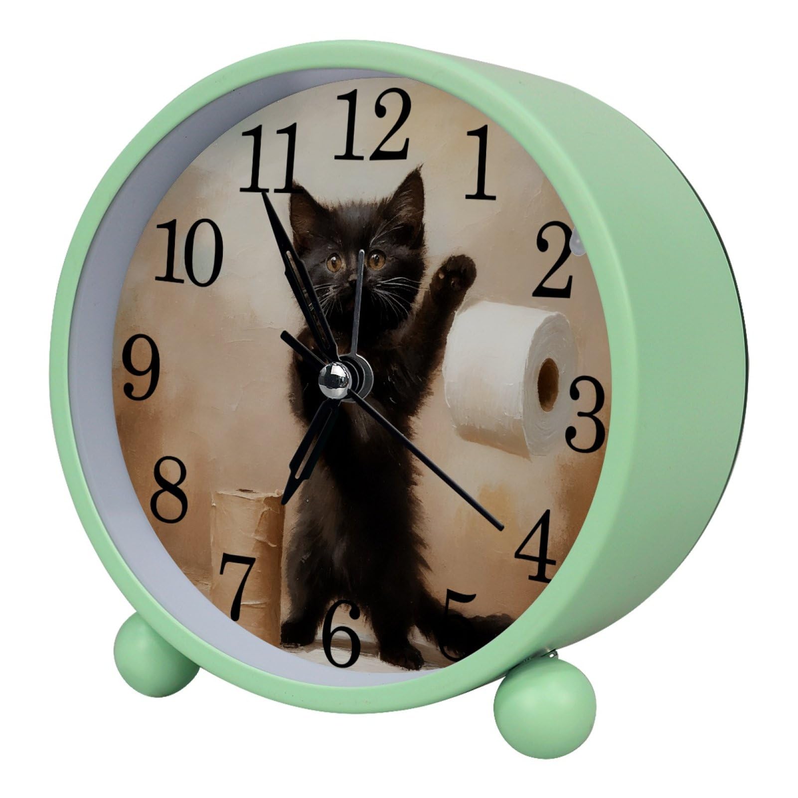 etoenbrc Watercolor Butterfly Silent Analog Alarm Clock Small Battery Operated Clock Slient Plastic Table Clock for Living Room Bedroom Color232