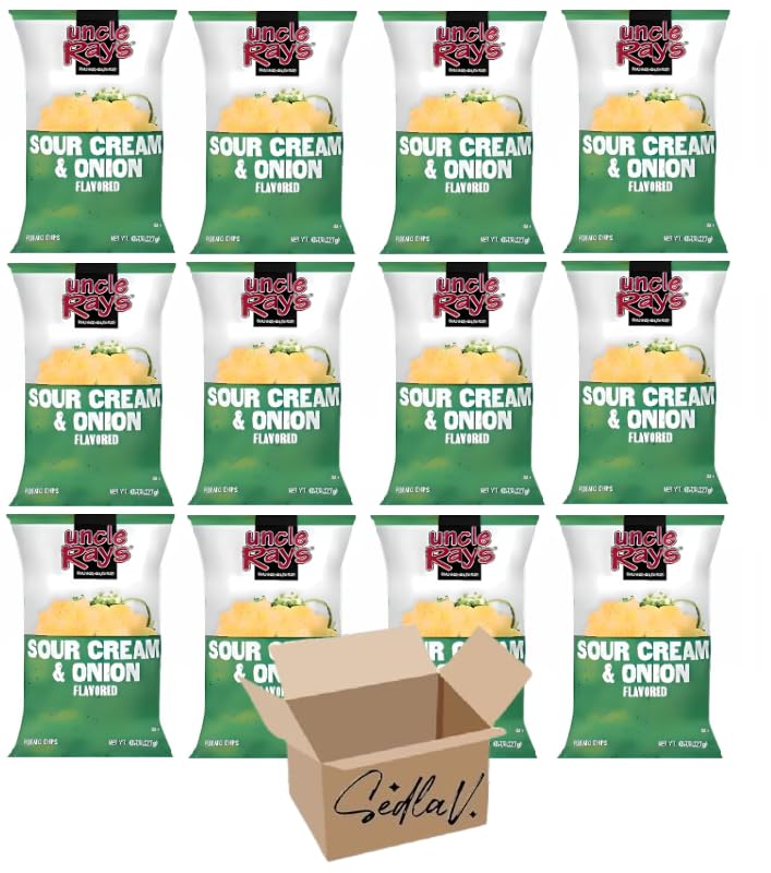 SEDLAV Bundles Uncle Rays Chips Sour Cream and Onion, 1.5oz Bags (Pack of 12)