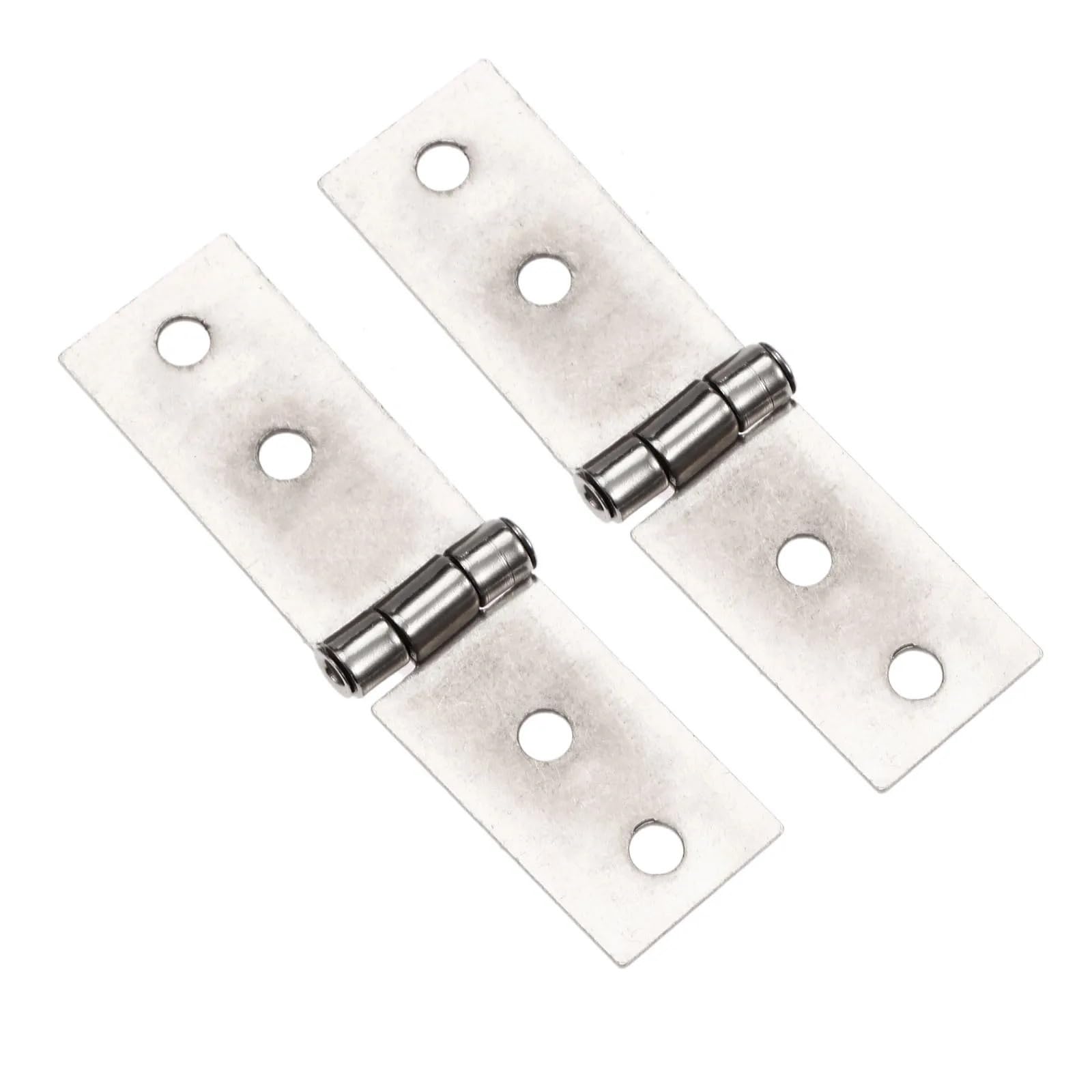 Kdhcvkz One Color 2Pcs Vertical Hinges With 8 Screws Sliver 74 * 20Mm 4 Holes
