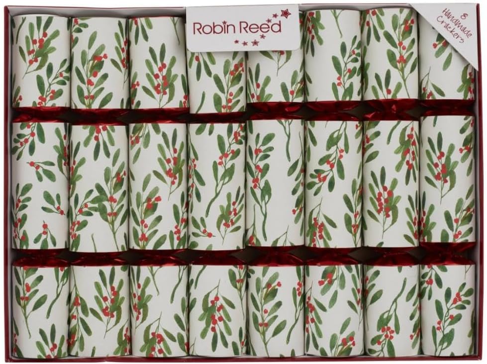 Robin Reed Handmade Christmas English Party Table Decorations – Holly Jolly 8 - 10" Favors, Multicolor, 52401.NOV, each contains a joke, novelty gift and party crown