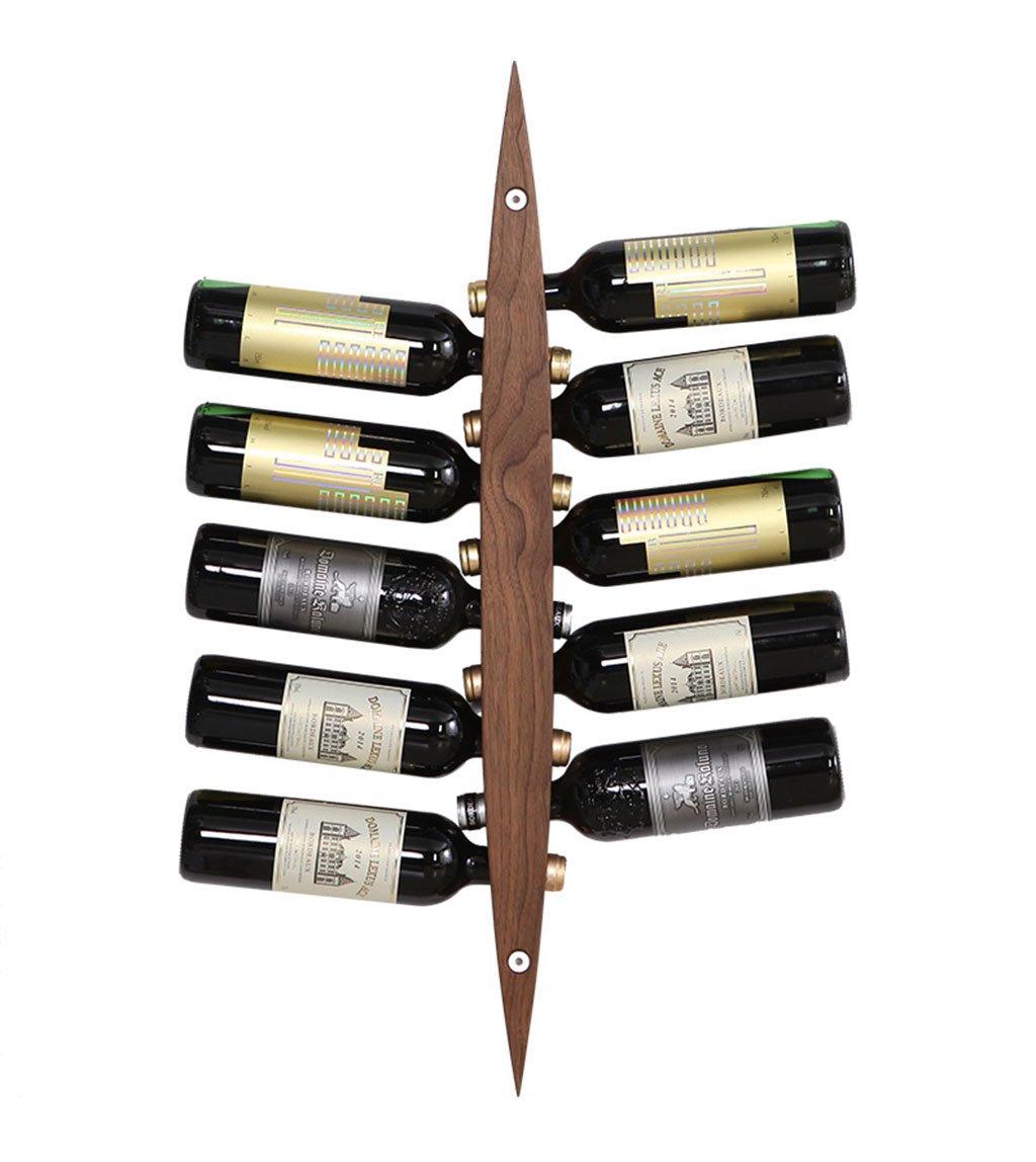 Porte-bouteilles muraux LUNEZY étagère vintage en bois pour bar