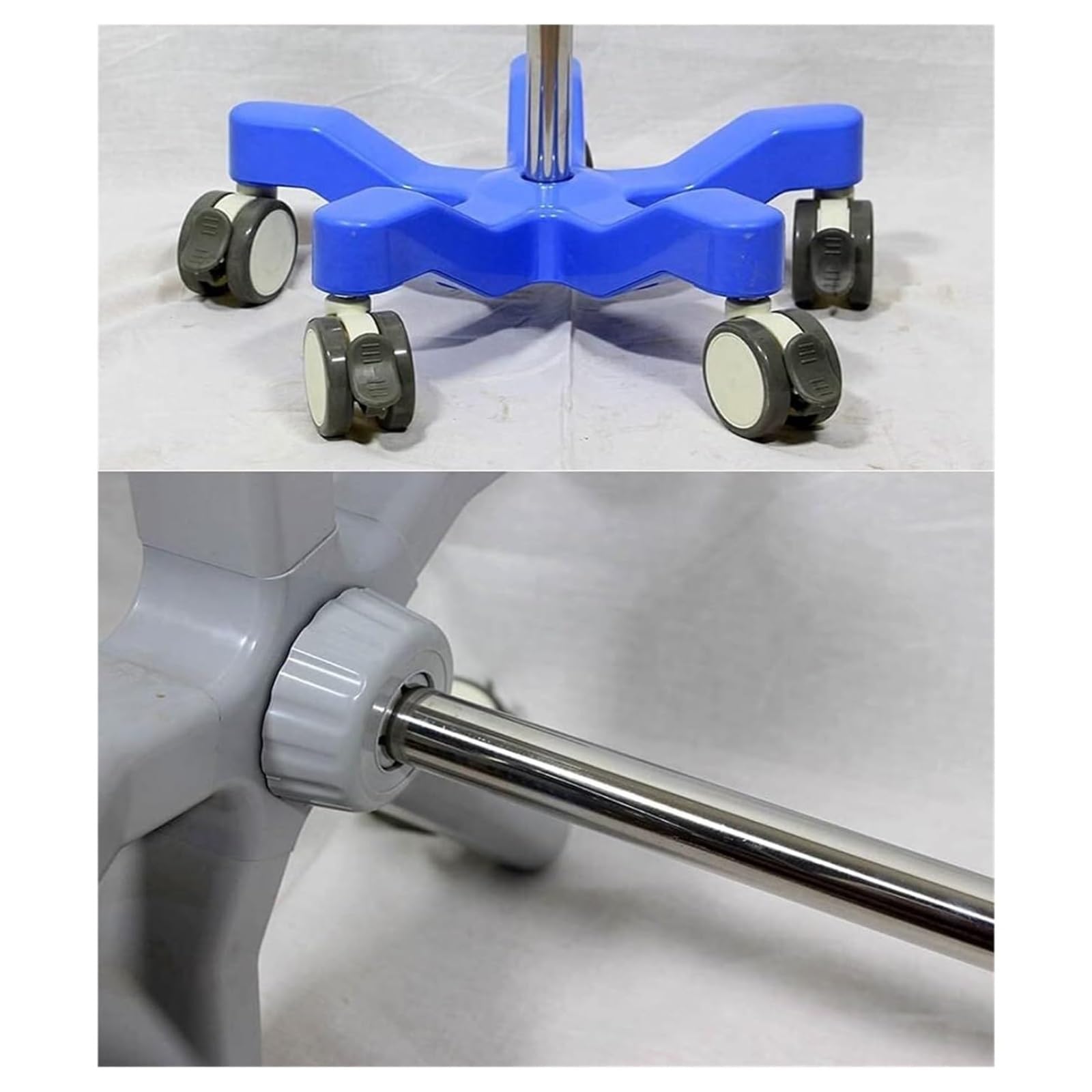 Portasueros con ruedas, soporte médico portátil for intravenosos, con altura ajustable, 4 ganchos y 5 ruedas Postes IV