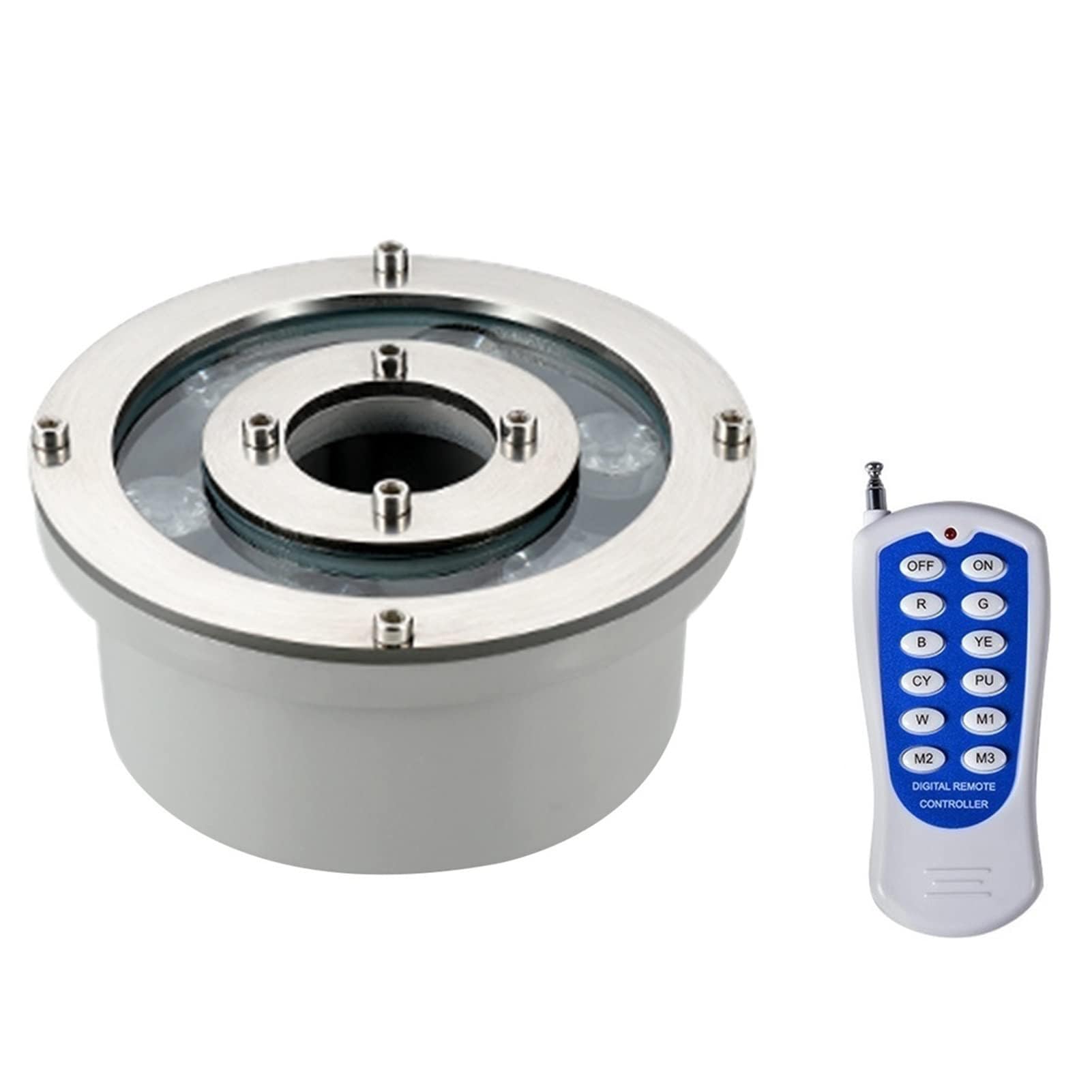 RGB Luces De Paisaje Submarino - Foco LED Piscina, Foco Empotrado De 12 V con Mando A Distancia RF, Luz De Fuente Subacuática Impermeable IP68, para Iluminación De Fuente De Jardín(9W,AC12V)
