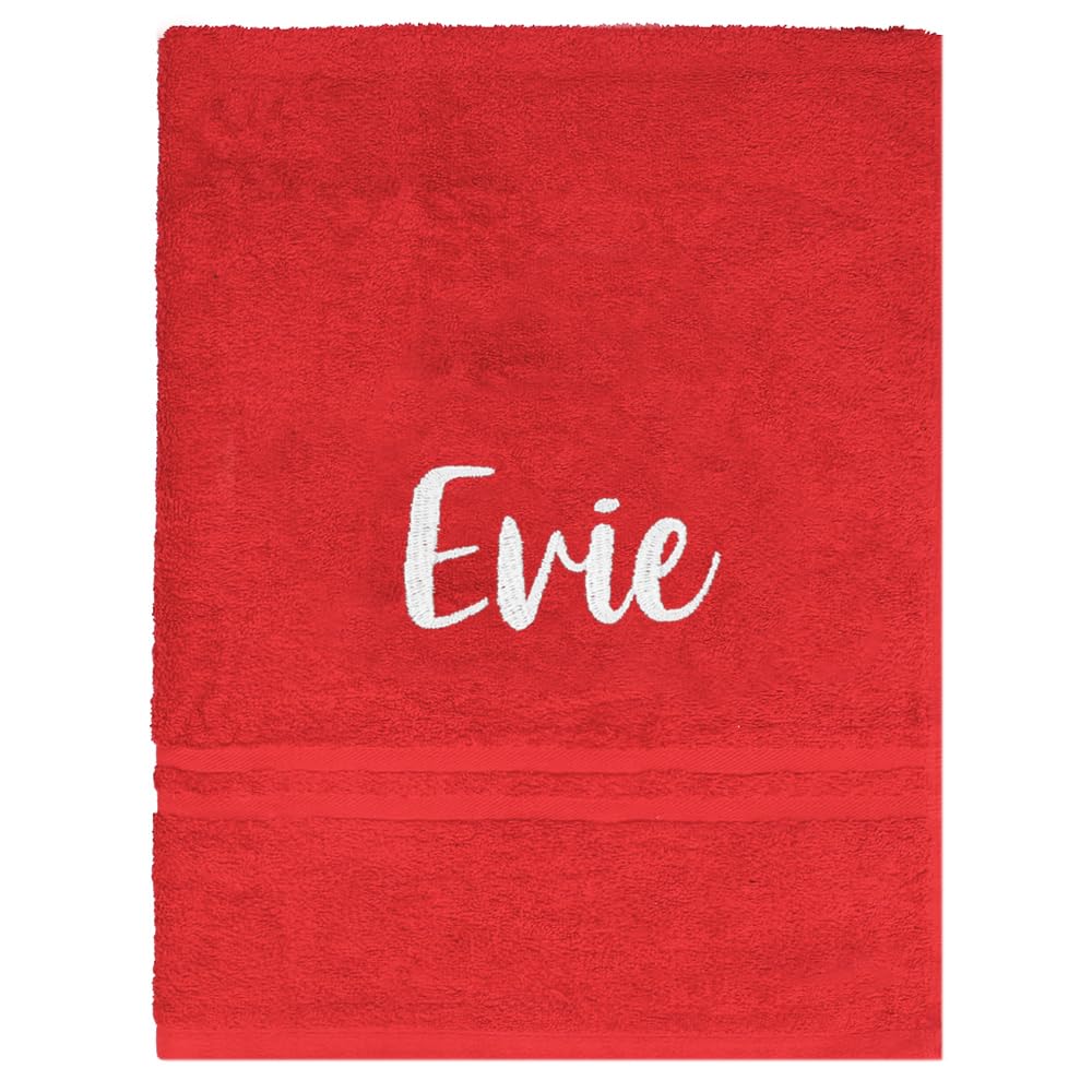 TeddyT's Personalised School Swimming Bath Towel with Embroidered Name (Red)