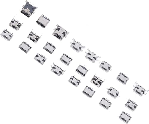 Miniatura 8 de Micro USB hembra zócalo, 240 unids micro USB conector conjunto de acero inoxidable sola fila USB hembra puerto zócalo conectores, cables USB