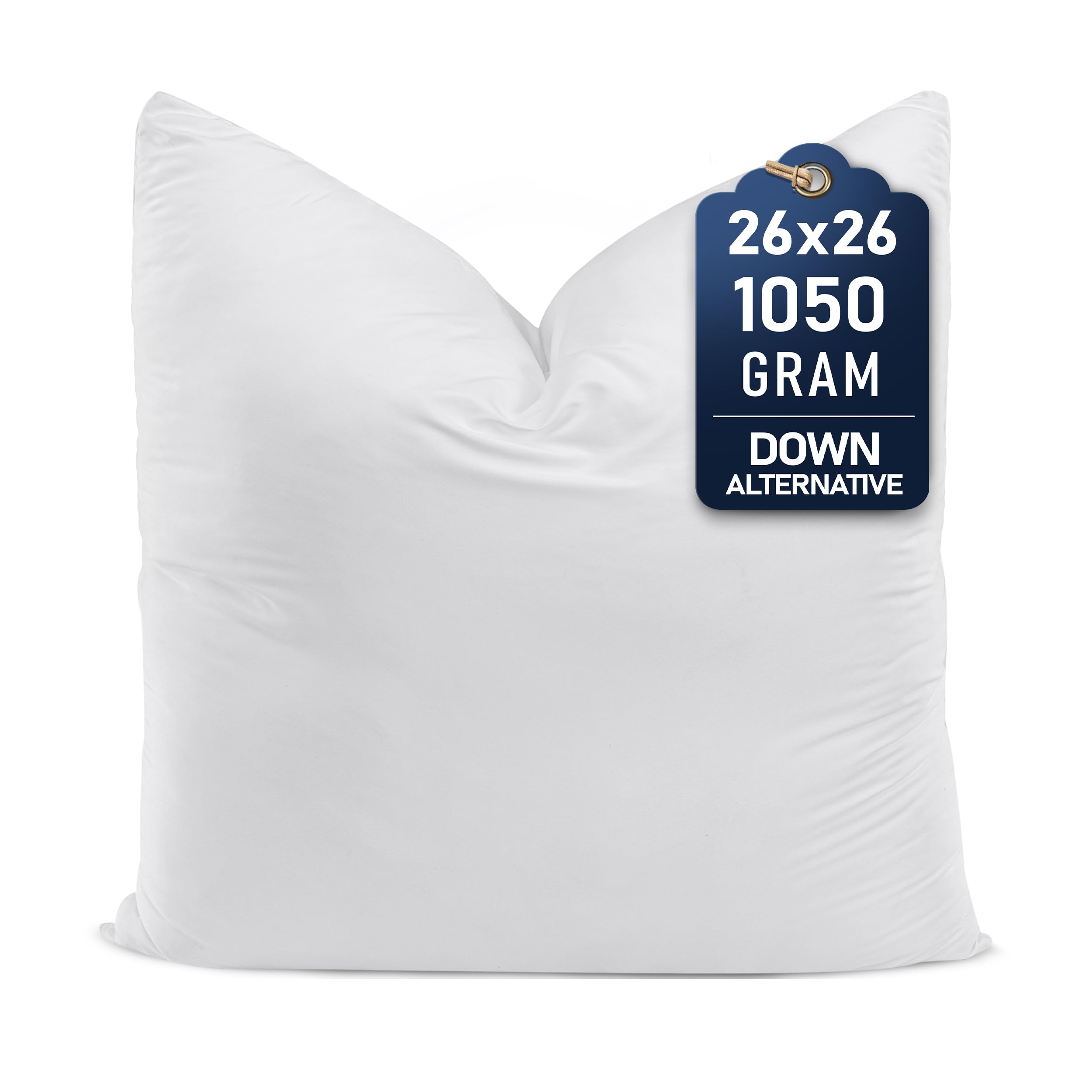 Utopia Bedding Throw Pillows (Set of 1, White) â€“ 26 x 26 Inches Down Alternative Pillows for Bed, Sofa, and Couch - Fluffy Decorative Stuffer Pillow for Indoors & Outdoors