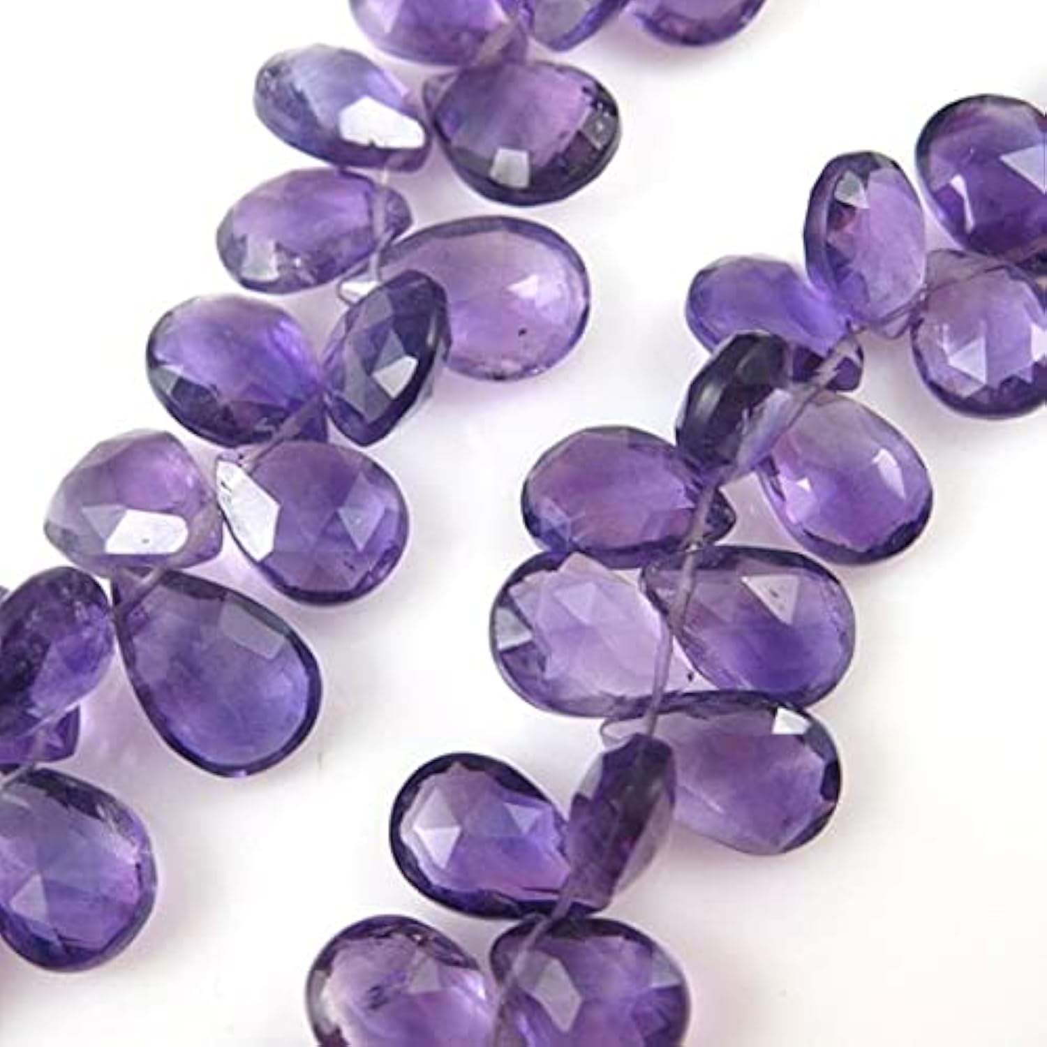 Améthyste perle naturelle briolette poire 15 mm gemme violette en lot de 2