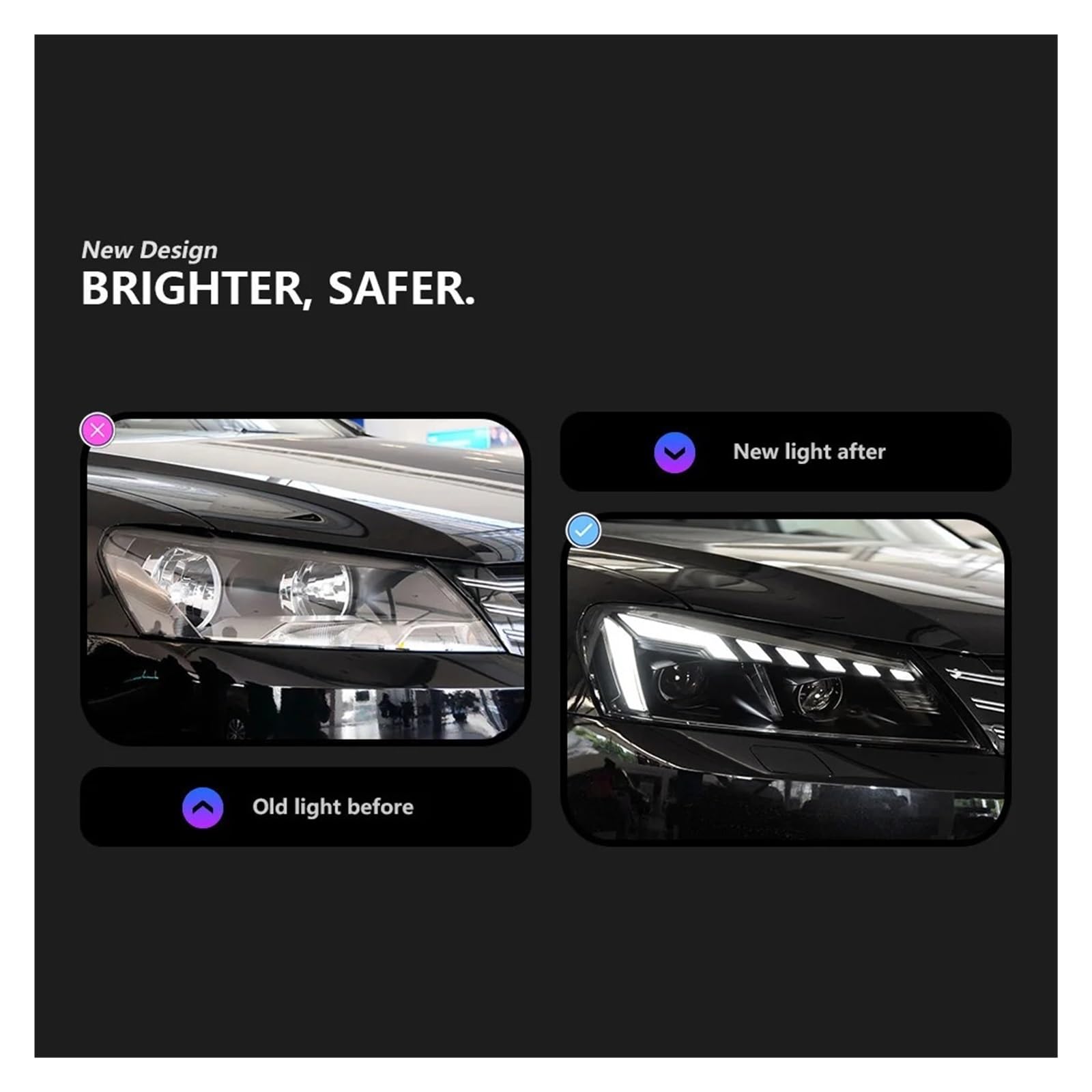Reflektor przedni kompatybilny z VW Passat B7 Reflektor 2011-2015 Reflektor wersja amerykańska DRL Kierunkowskaz Angel Eye Projektor Soczewka