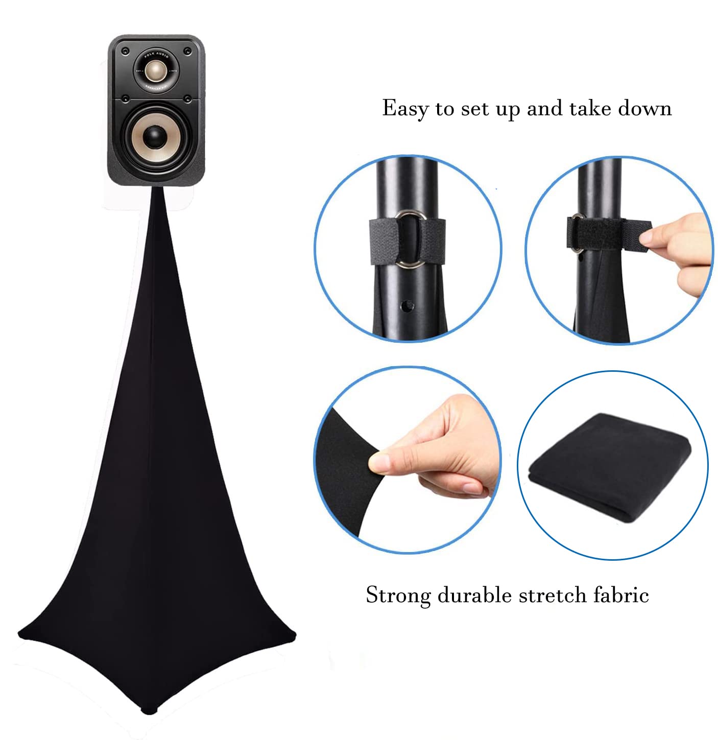2PCS Copertura universale per altoparlante Copertura per treppiede per illuminazione Scrim DJ Speaker Light Stand Copertura per gonna Stretch Lycra Spandex,per matrimoni, banchetti eventi