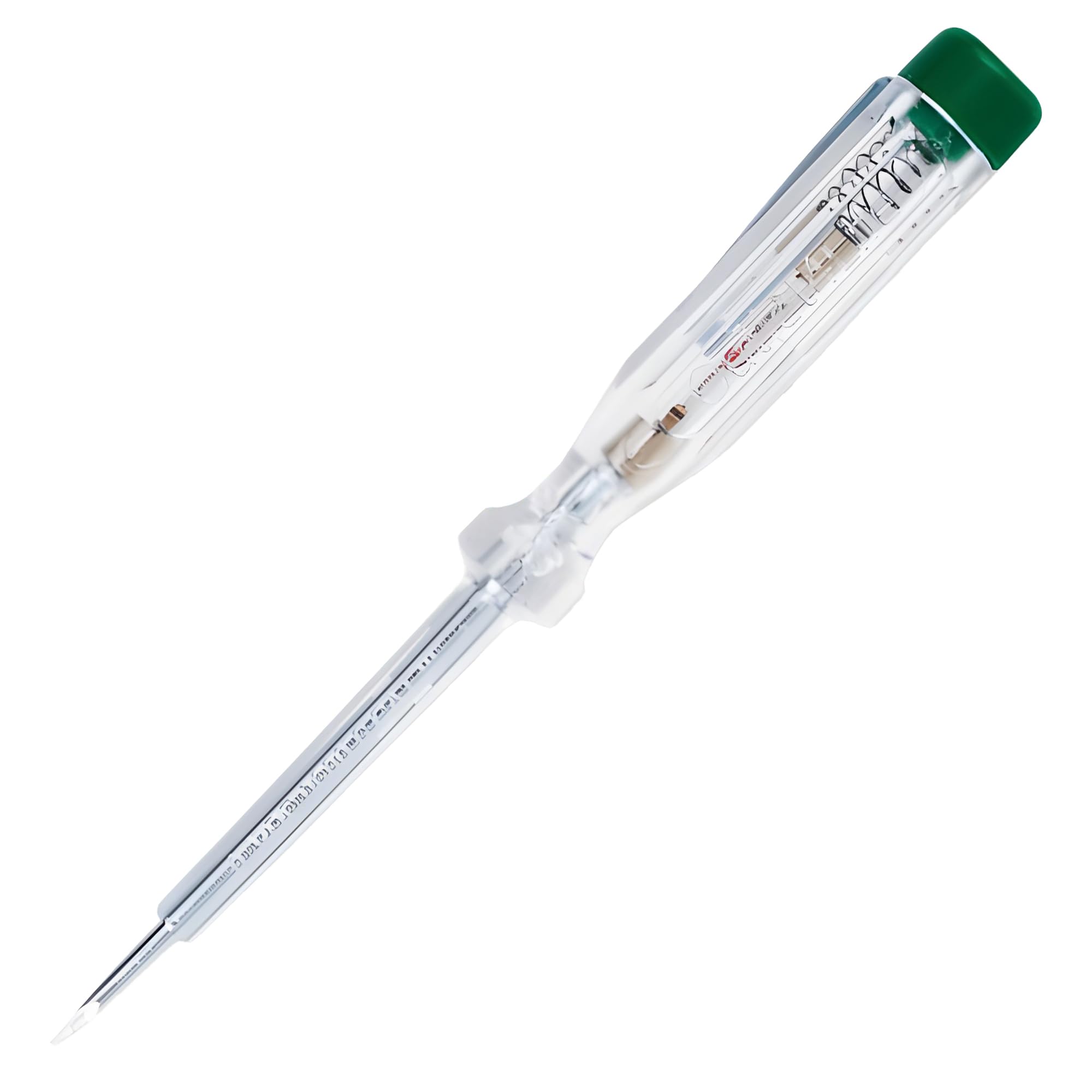 O4L Einpoliger Spannungsprüfer/Phasenprüfer mit fest integrierter Glimmlampe, Schraubendreherklinge und Ansteckclip aus Metall, Made in Germany, 1 Stück