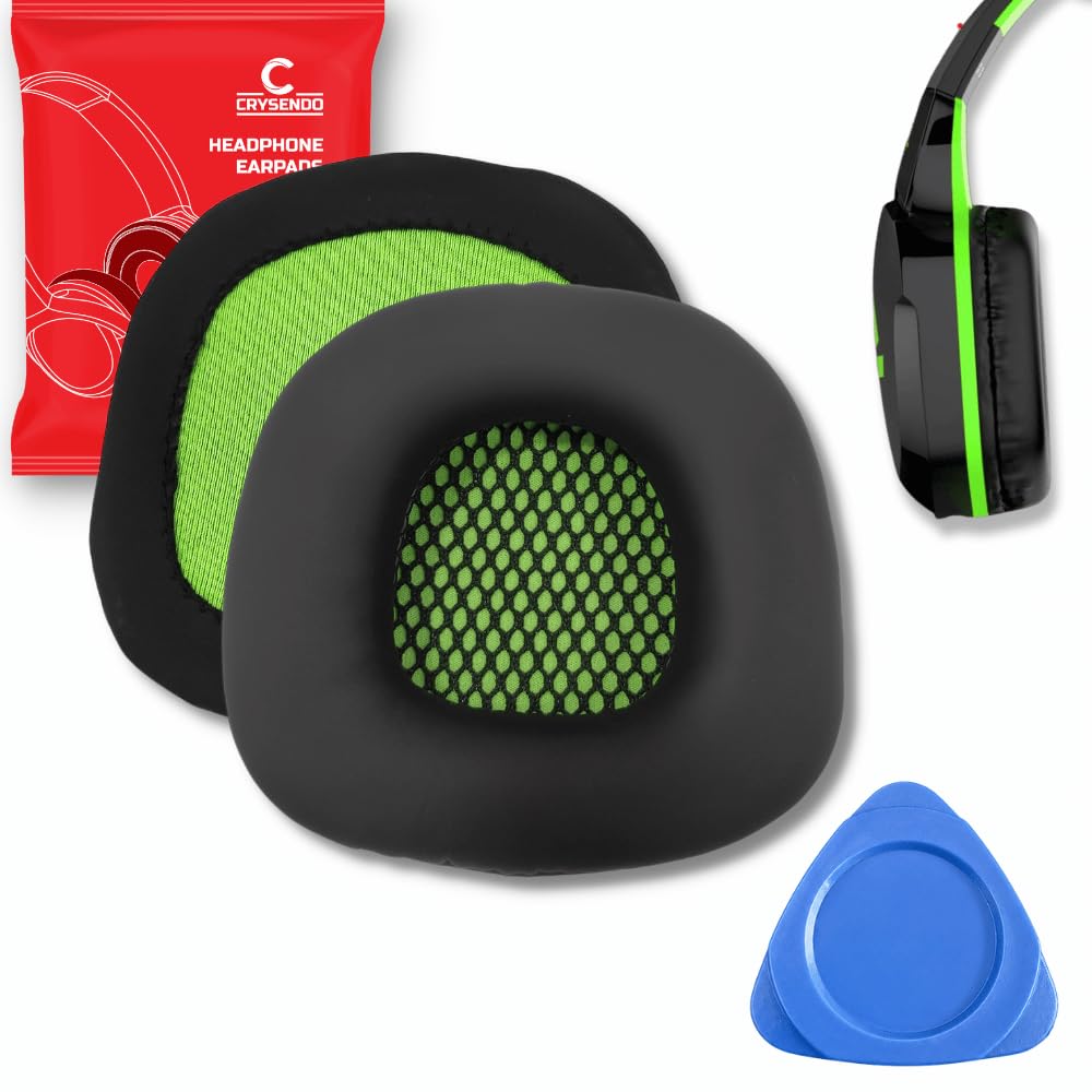 Crysendo Headphone Cushion for Boat Rockers 510 Headphones | Replacement Ear Cushion Foam Cover Ear Pads Soft Cushion | PU Leather & Soft Foam (Black+Green)-image-35
