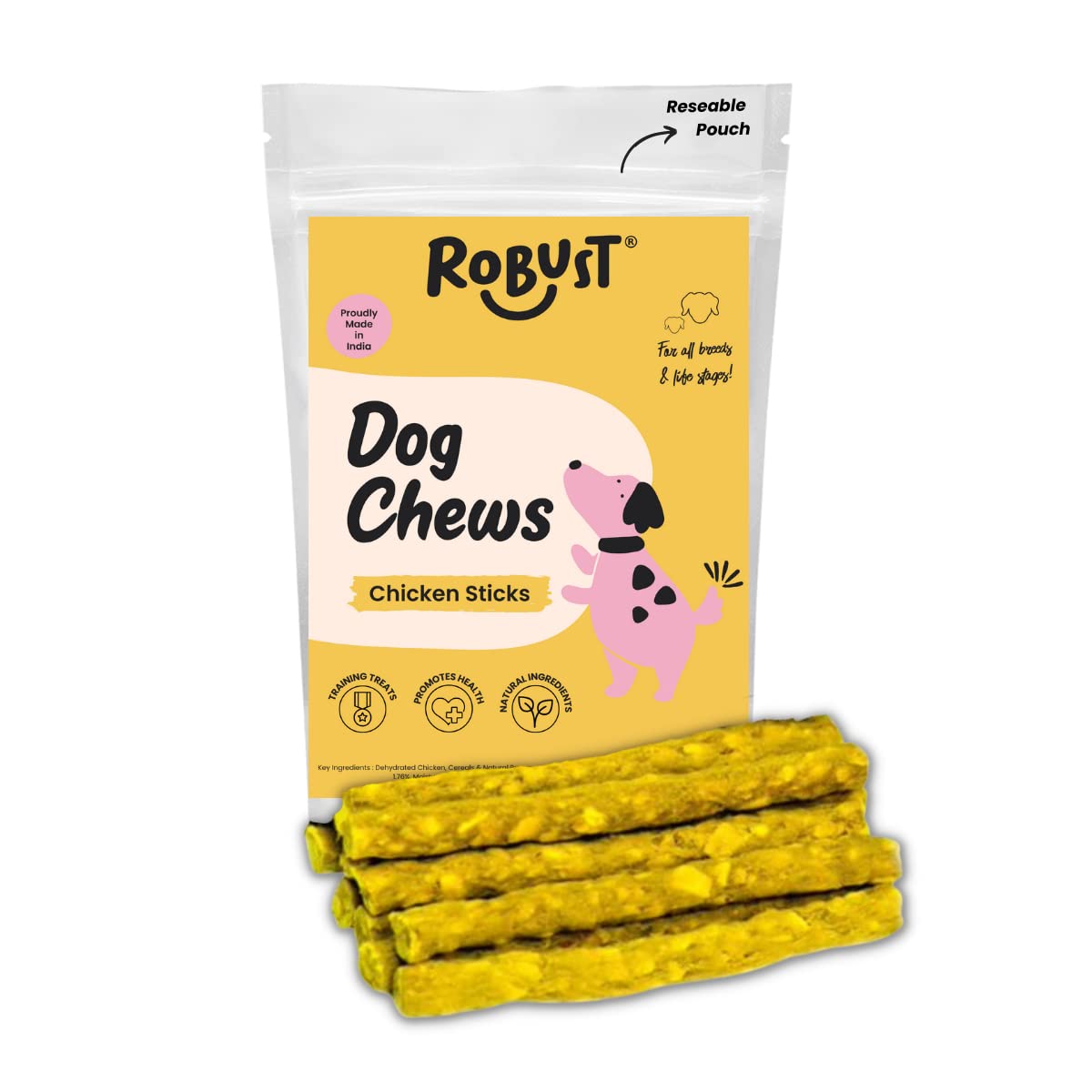 ROBUST Dog Chew Sticks : Chicken (1 Kg) | Premium Chews For Small, Medium And Large Dogs | Natural Product | Makes Teeth & Gums Healthy | Long Lasting Treats | Proudly Made In India, 1 Count (B09RK3KLKQ) Amazon Price History, Amazon Price Tracker