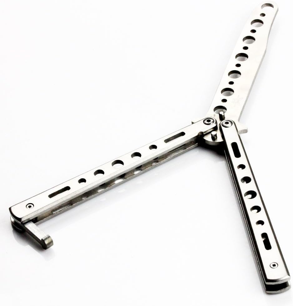 TRUEGOOD Butterfly Knife Trainning Practice Comb Unsharpened Blade (Silver-Knife)