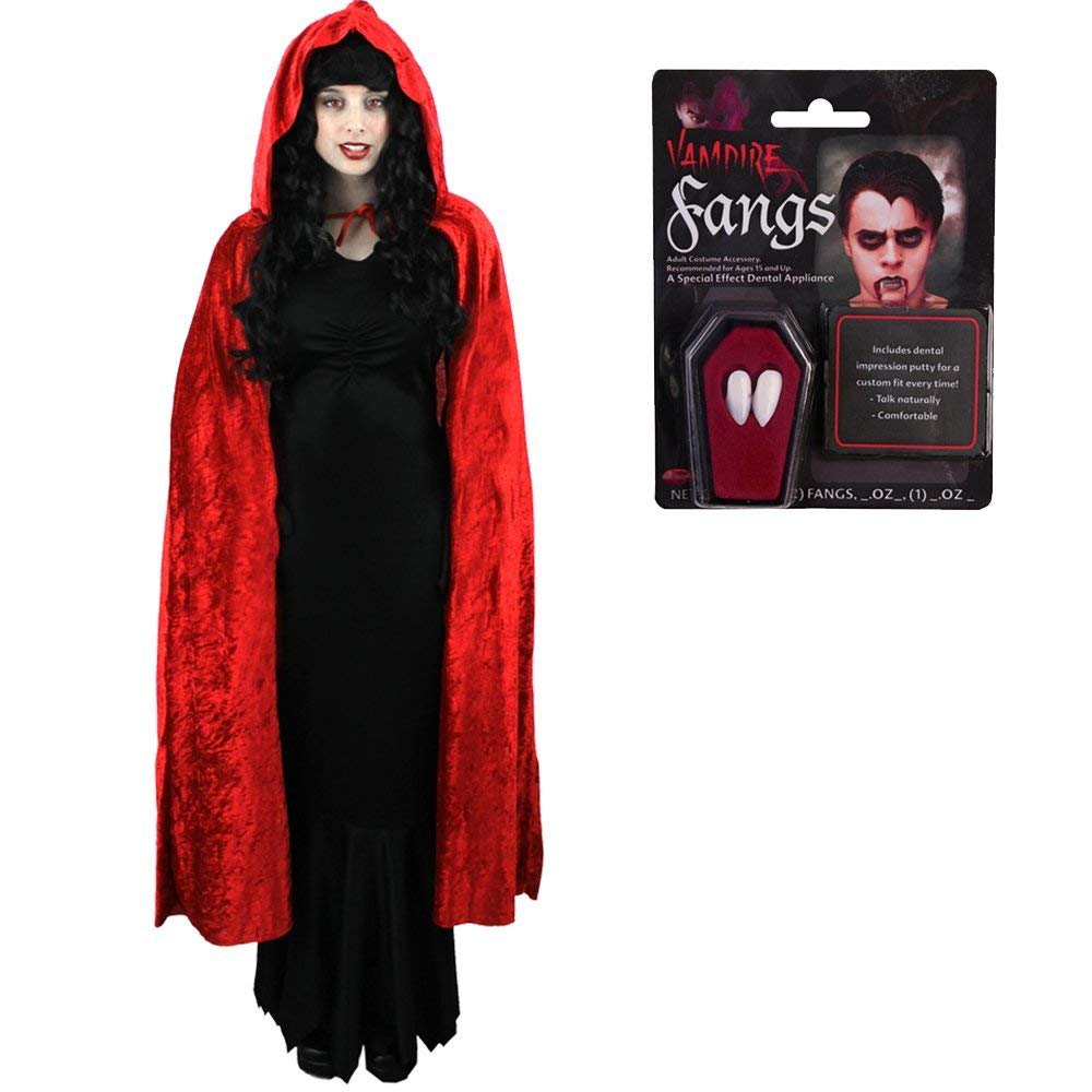 Xinchangda Halloween Cape Hooded Vintage Medieval Long Black Hooded Vampire Style Stage Performance Cosplay Costume for Men Women