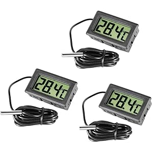 3 Pcs Digital LCD Thermometer Temperature Monitor with External Probe for Fridge Freezer Refrigerator Aquarium by…