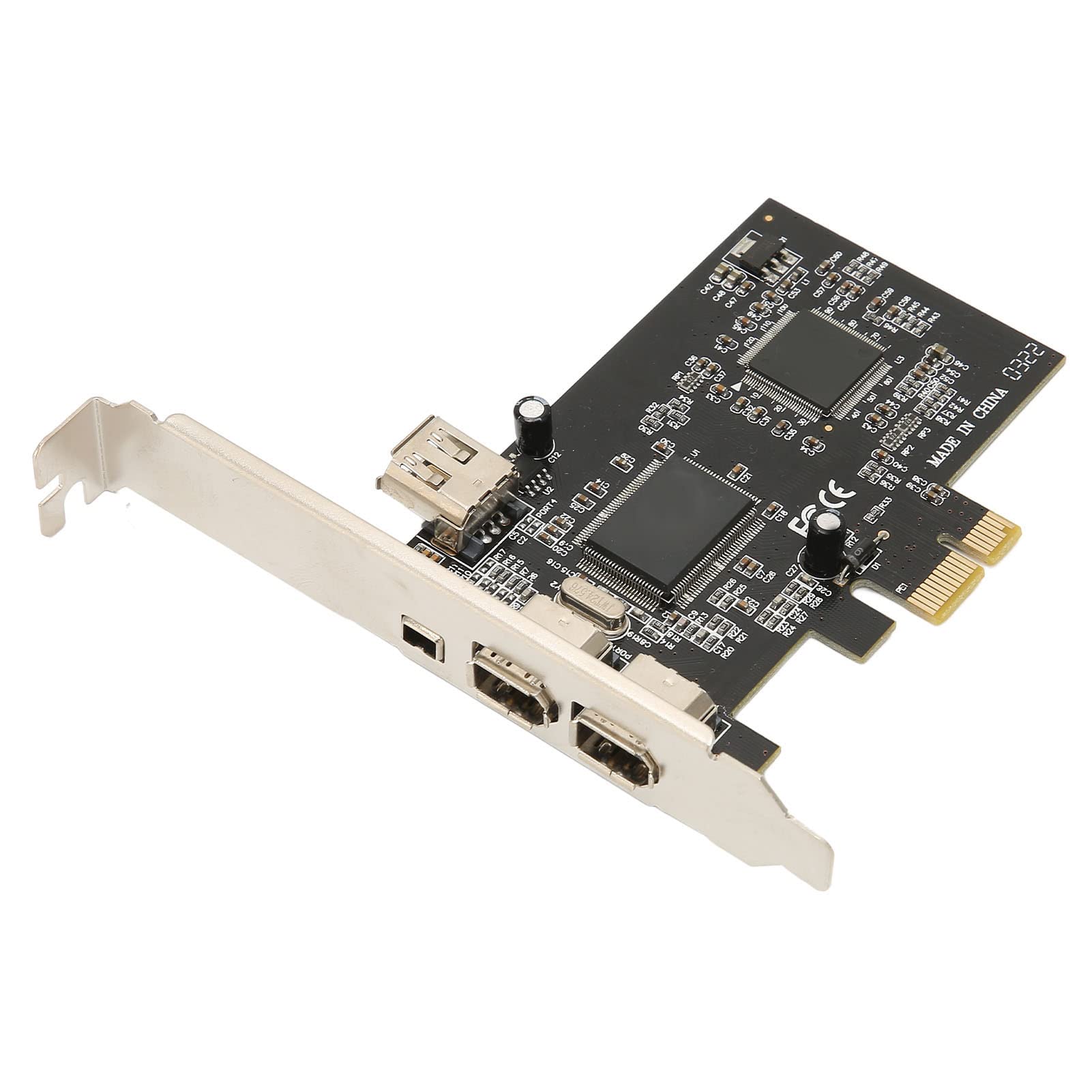 Karta PCIe Firewire dla Systemu 10, Karta Kontrolera PCI E Firewire 4 Porty ze Wspornikiem Niskoprofilowym i Kablem do Komputera Stacjonarnego i Połączenia DV