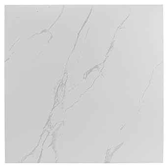 Wallzere PVC Flooring Tiles Self Adhesive Peel & Stick Vinyl Flooring, 8 Tiles, 18 Square feet (Marble S11)