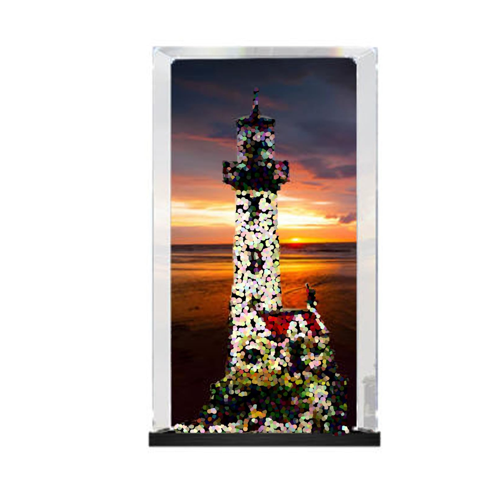 Dustproof Clear Acrylic Display Case for Lego 21335 Lighthouse,Box Only (Background)