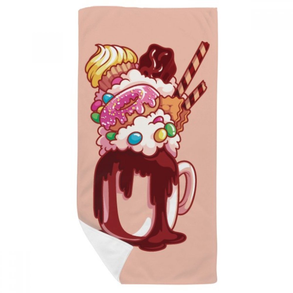 Serviette de bain beignet au chocolat idéale pour le sport et voyage
