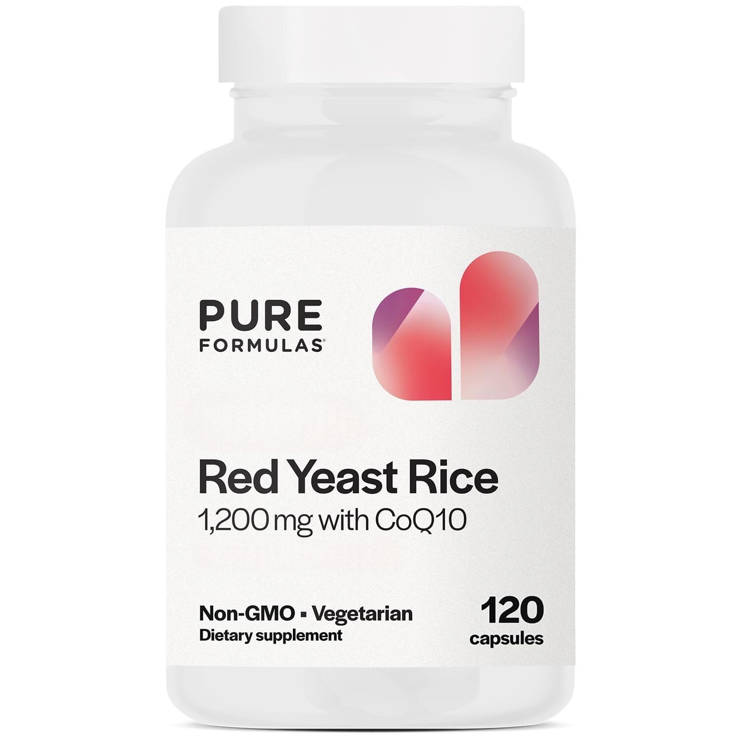 PureFormulas Extra Strength Red Yeast Rice 1200mg with CoQ10 100mg, Citrinin-Free, Non-GMO, Gluten-Free, 120 Capsules (2 Months Supply)