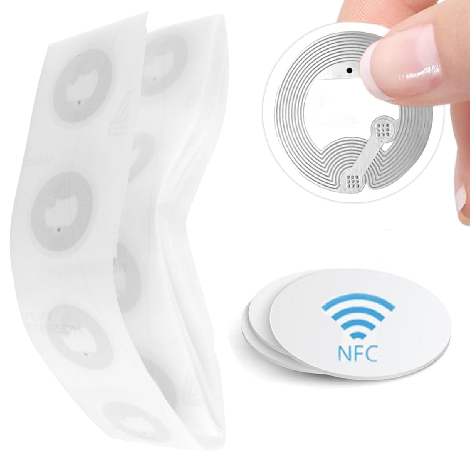 Etiqueta NFC,Tarjetas NFC De Redondas,Tarjetas NFC 215 15PC NFC Tags 504 Bytes De Memoria Etiquetas NTAG215 Compatibles Con Todos Los Teléfonos Y Dispositivos Habilitados Para NFC(25 Mm