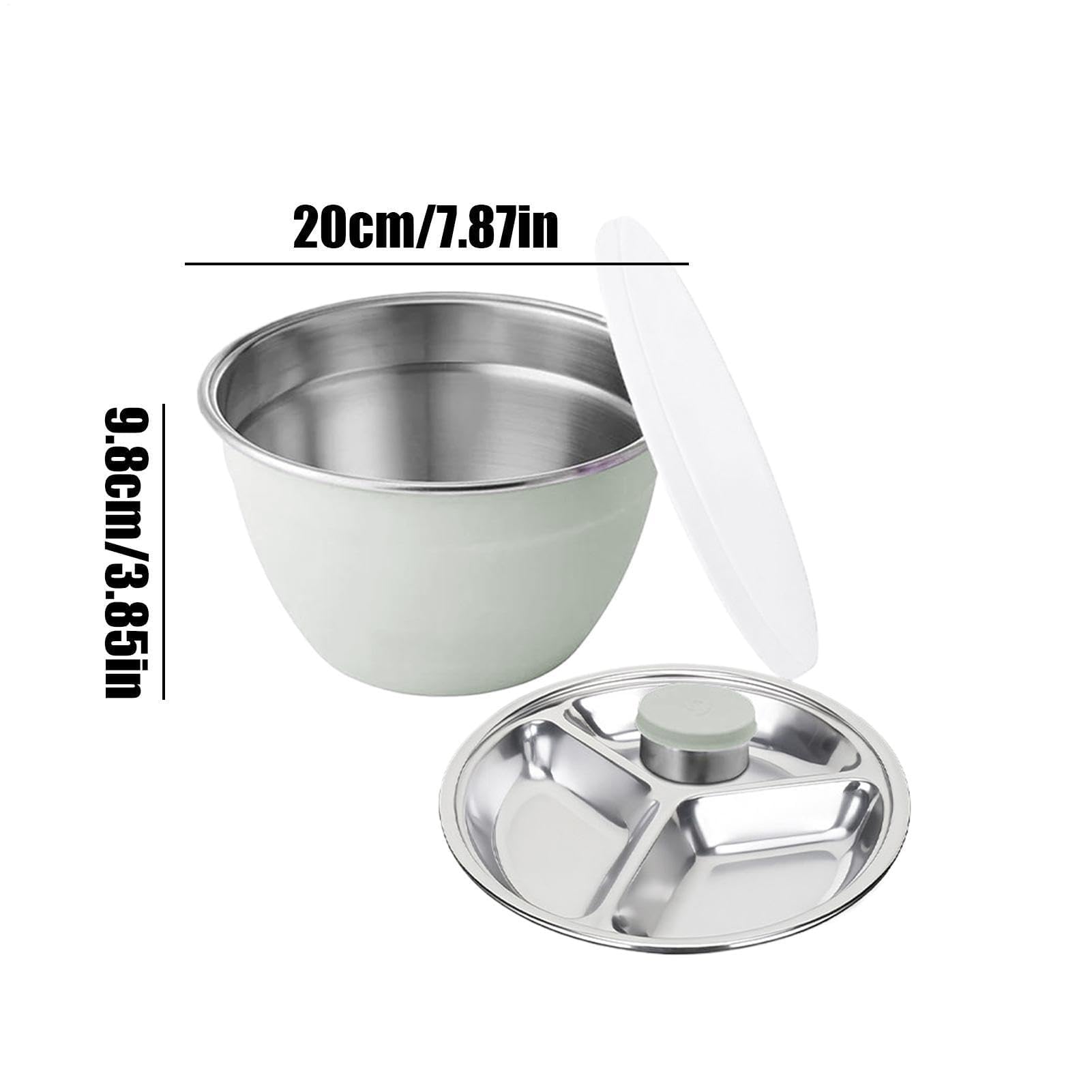 Salatschüssel-Set, Edelstahl-Rührschüssel mit Deckel und abnehmbarem Tablett, für Zuhause, Küche, Esszimmer, Mahlzeitvorbereitung, Picknicks im Freien, Partys, inklusive Kanister