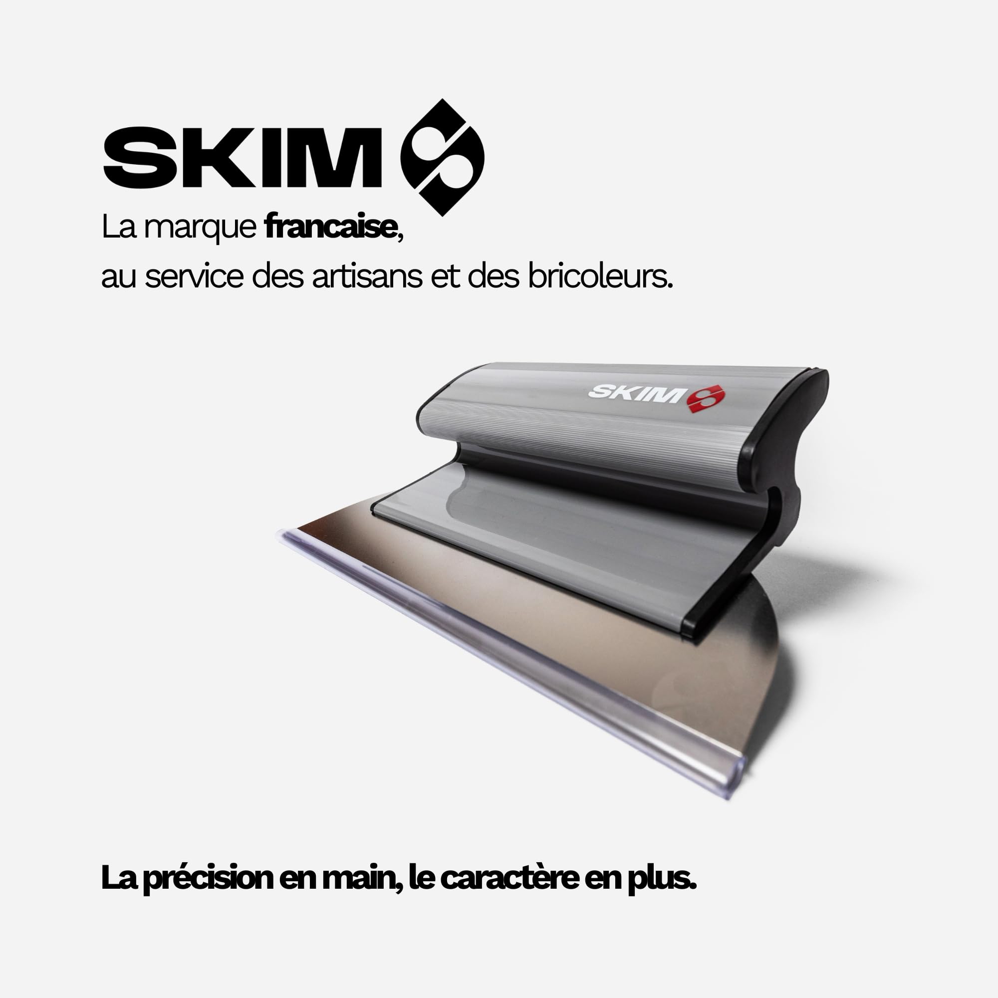 SKIM – Lame à enduire inox | Finition parfaite & glisse fluide | Outil pro pour enduits, lissage, rebouchage | Manche ergonomique (35 CM)