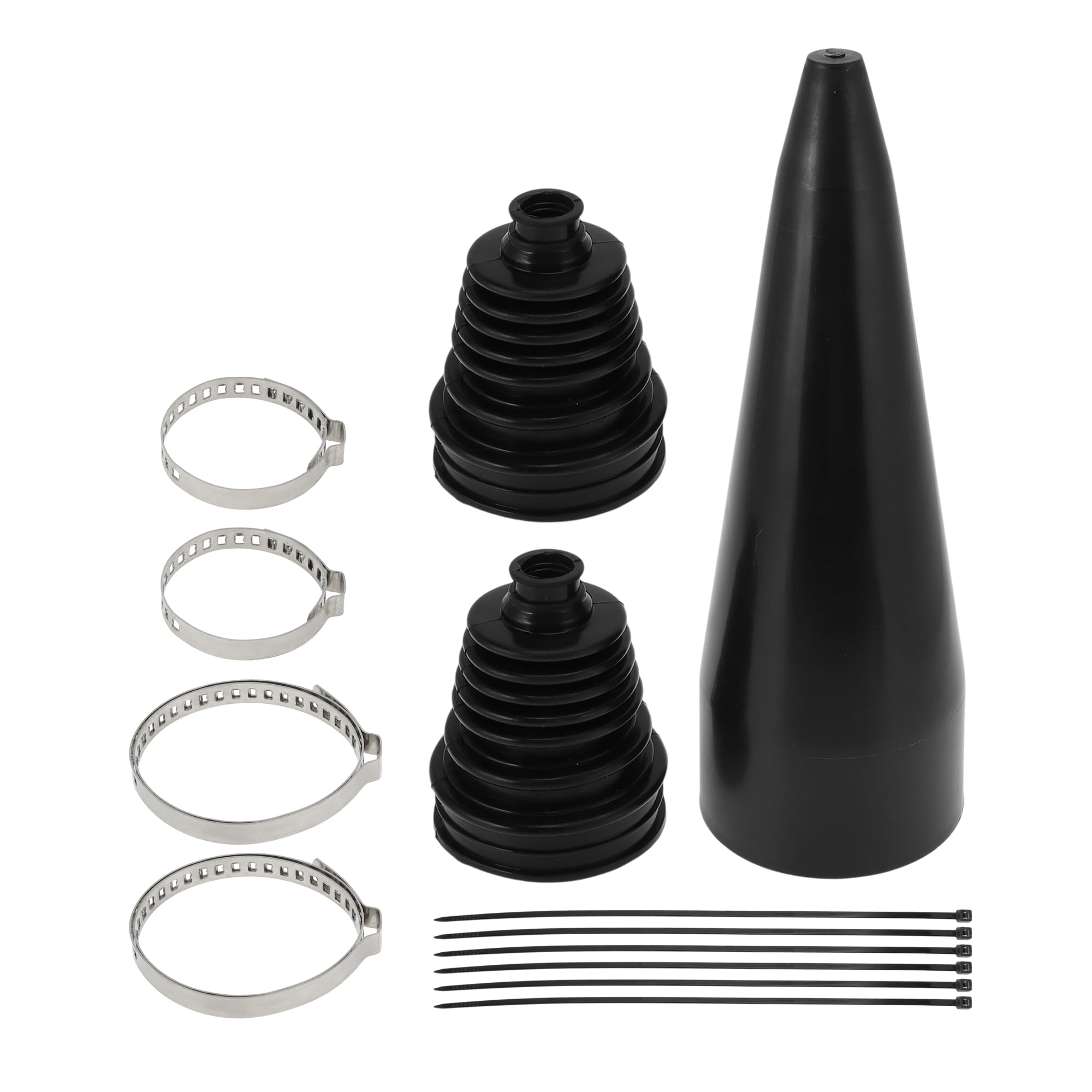 ACROPIX 2pcs CV Joint Boot with 4pcs Stainless Steel Clips 1pcs CV Boot Expander Tool 6pcs Nylon Cable Ties, Universal Tie Rod Boots for Joint Dustproof and Waterproof