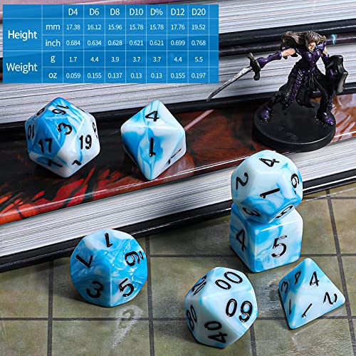 Image of CiaraQ 7pcs Polyhedral Dice Set for Dungeon and Dragons MTG Table Games