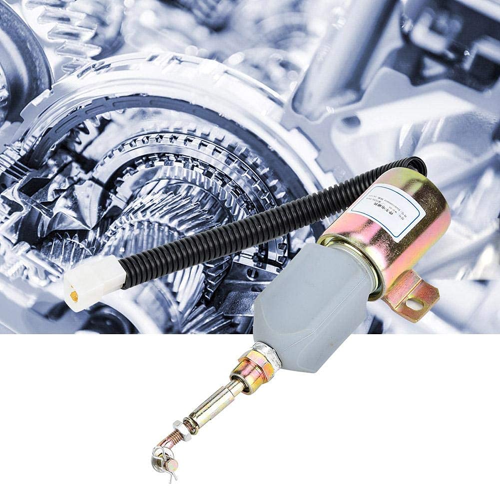Válvula solenoide de corte de combustible 12V Válvula solenoide de corte de combustible Solenoide de parada de apagado E0483310000039 para proteger el motor de daños