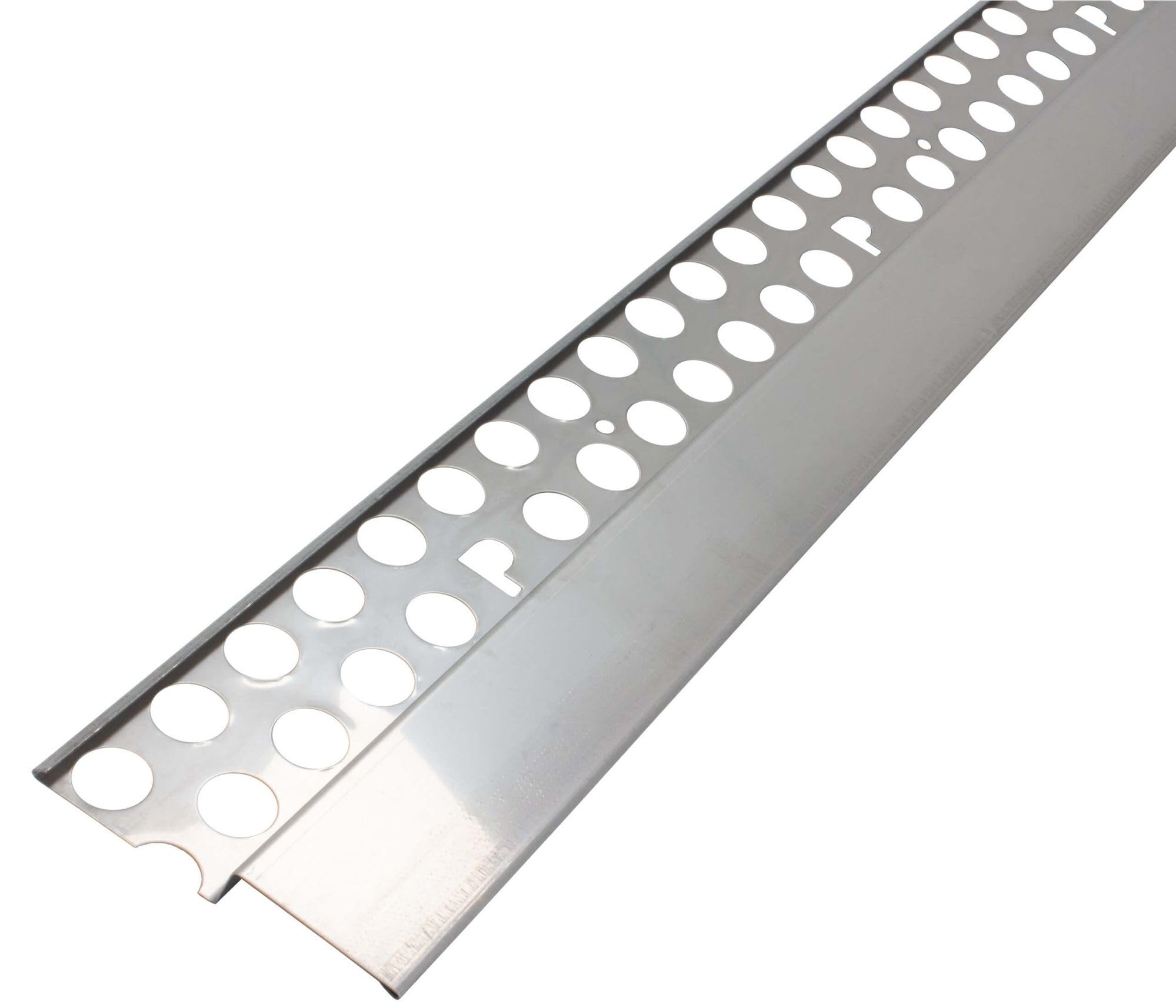 PROTEKTOR Noppenbahn Abschlussprofil Außenputz 250cm Silber Sockelprofil, Abdeckprofil für Noppenfolie, Grundmauerschutz
