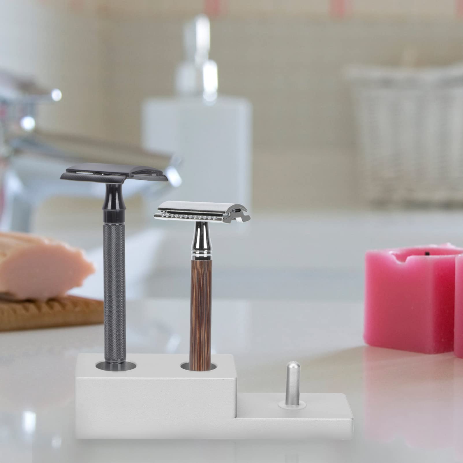 POPETPOP 2piezas Soporte Para Afeitadora Manual Estante Trifuncional Para y Maquinilla De Afeitar Diseño y Para Hombres