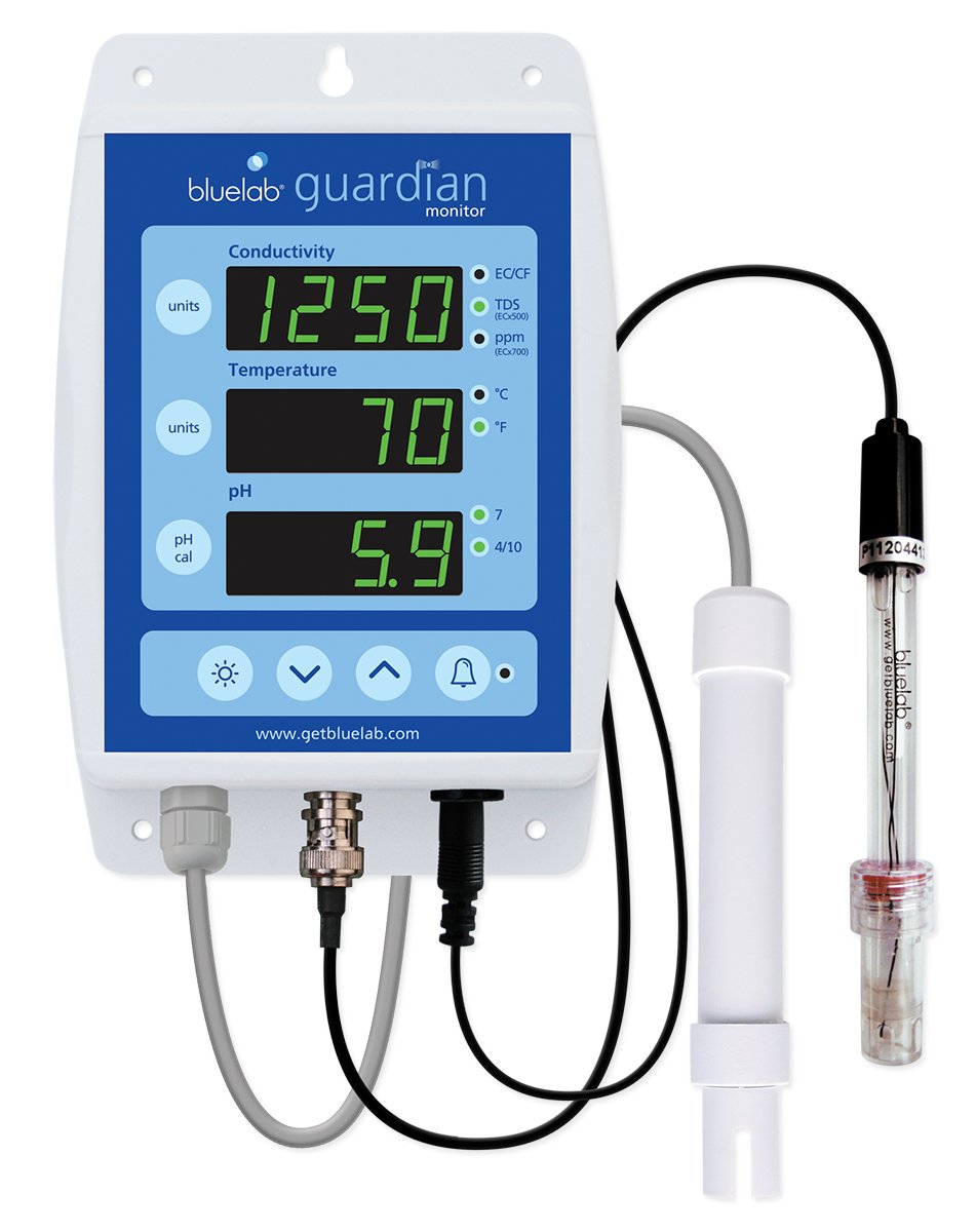 Bluelab MONGUACON Guardian Monitor Connect for pH, Temperature, and TDS in Water with Data Logging (Connect Stick not Included), Nutrient Meter for Hydroponic System and Indoor Plant Grow White