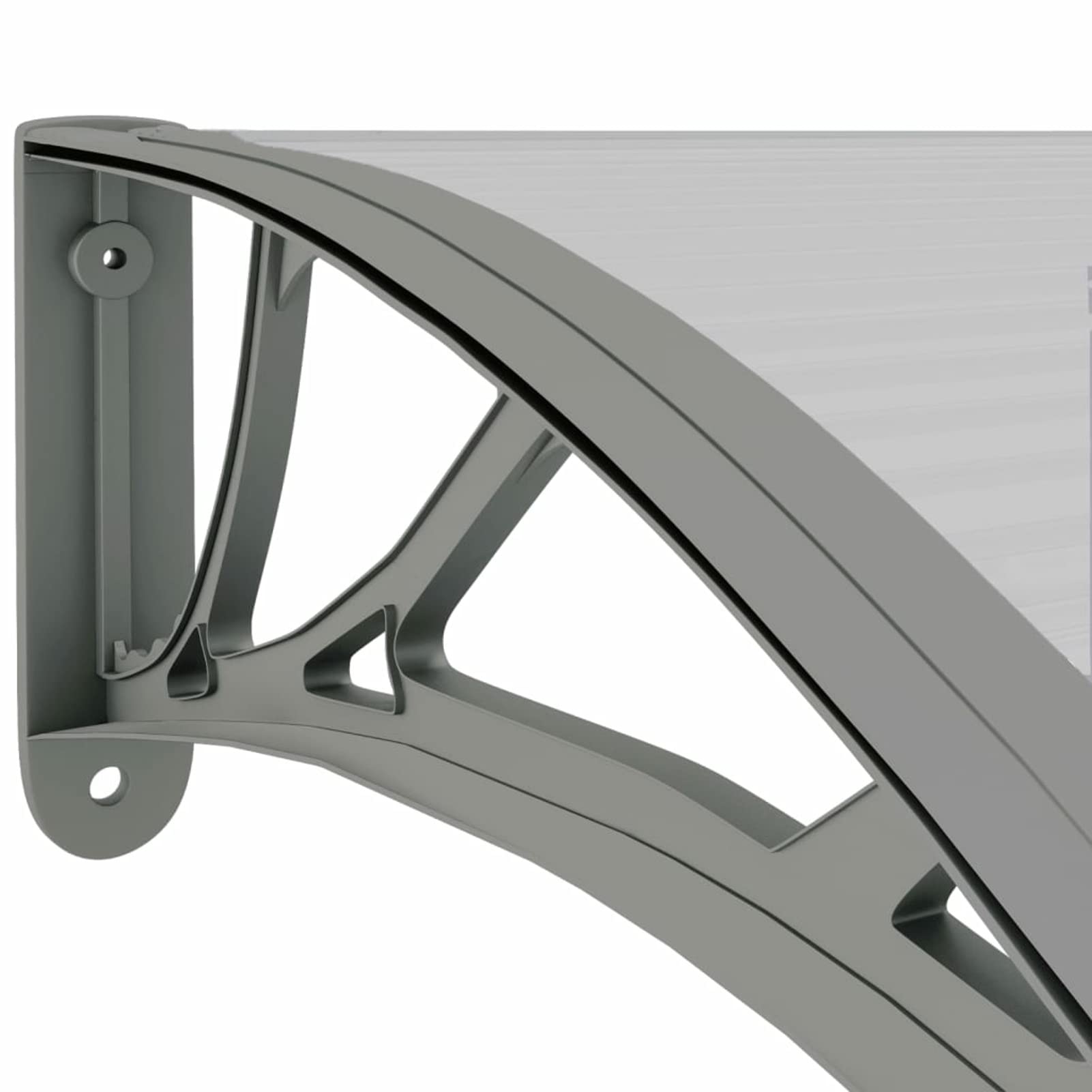 ADWOA Marquesina de Puerta policarbonato Gris 300x80 cm Tejadillo Proteccion Lluvia Ventana