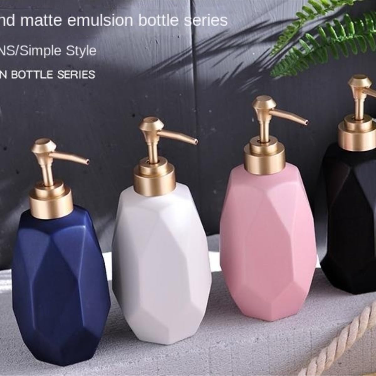 Seifenspender für Handwäsche, Keramik-Lotion mit Pumpe für Badezimmer, Küche, Büro, Seifenflasche, nachfüllbarer Flüssigkeitsbehälter (schwarz)