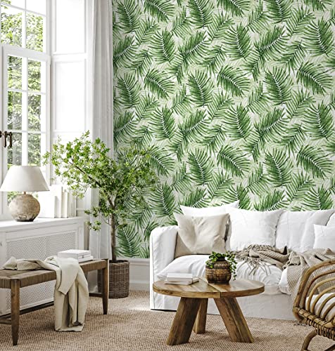 Image of Tommy Bahama - Peel and Stick Wallpaper, Tropical Wallpaper for Bedroom, Powder Room, Kitchen, Vinyl, 30.75 Sq Ft Coverage (Escape Route Collection, Aloe)