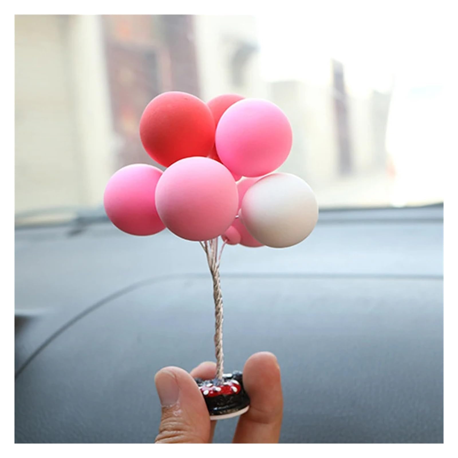 Lspbfkq Car Trim Interior Anime Couples For Car Ornament Model Cute Kiss Balloon Auto Interior Decoration Pink Dashboard Figurine(Pink)