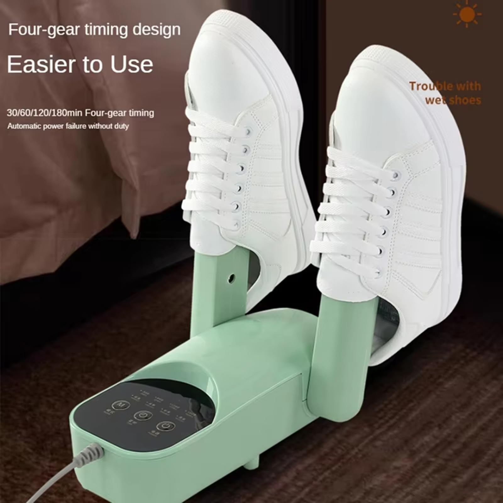 Sèche-chaussures Sèche-chaussures, Sèche-gants portable et chauffe-bottes avec souffleur de chaleur, support réglable et minuterie, conception pliante et séchage rapide pour chaussures, gants