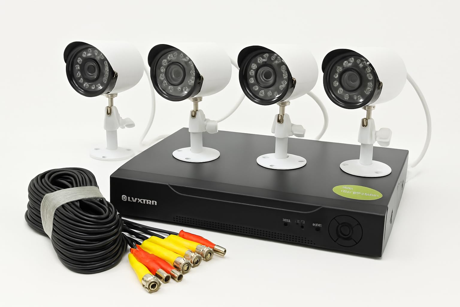Kit Videosorveglianza AHD 1080P, DVR 4 Canali con 4 Telecamere HD Infrarossi, Sistema Sicurezza Casa Esterno Interno, Visione Remota Cloud IP, Registratore CCTV